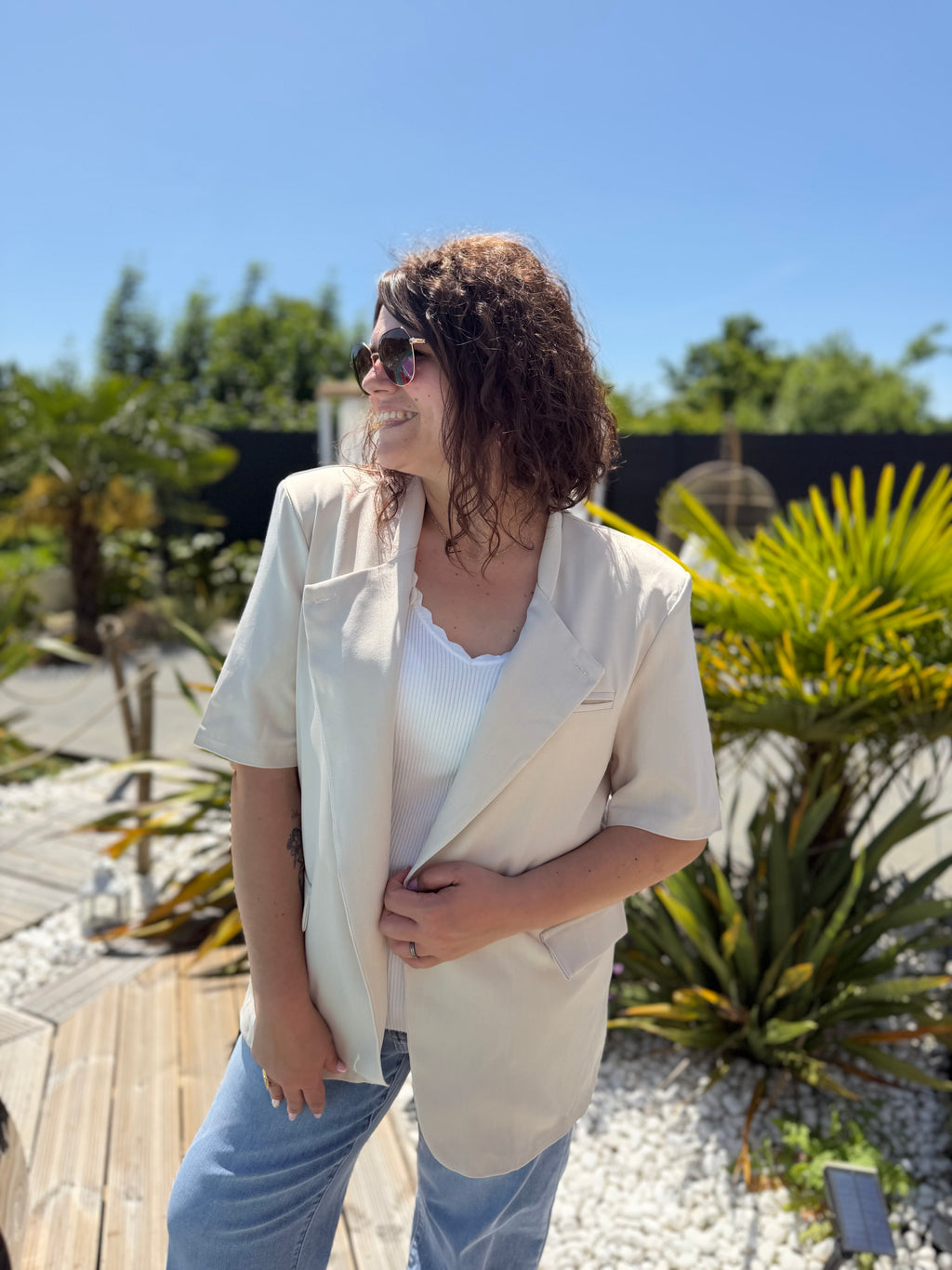 Blazer sans manches Marilou beige