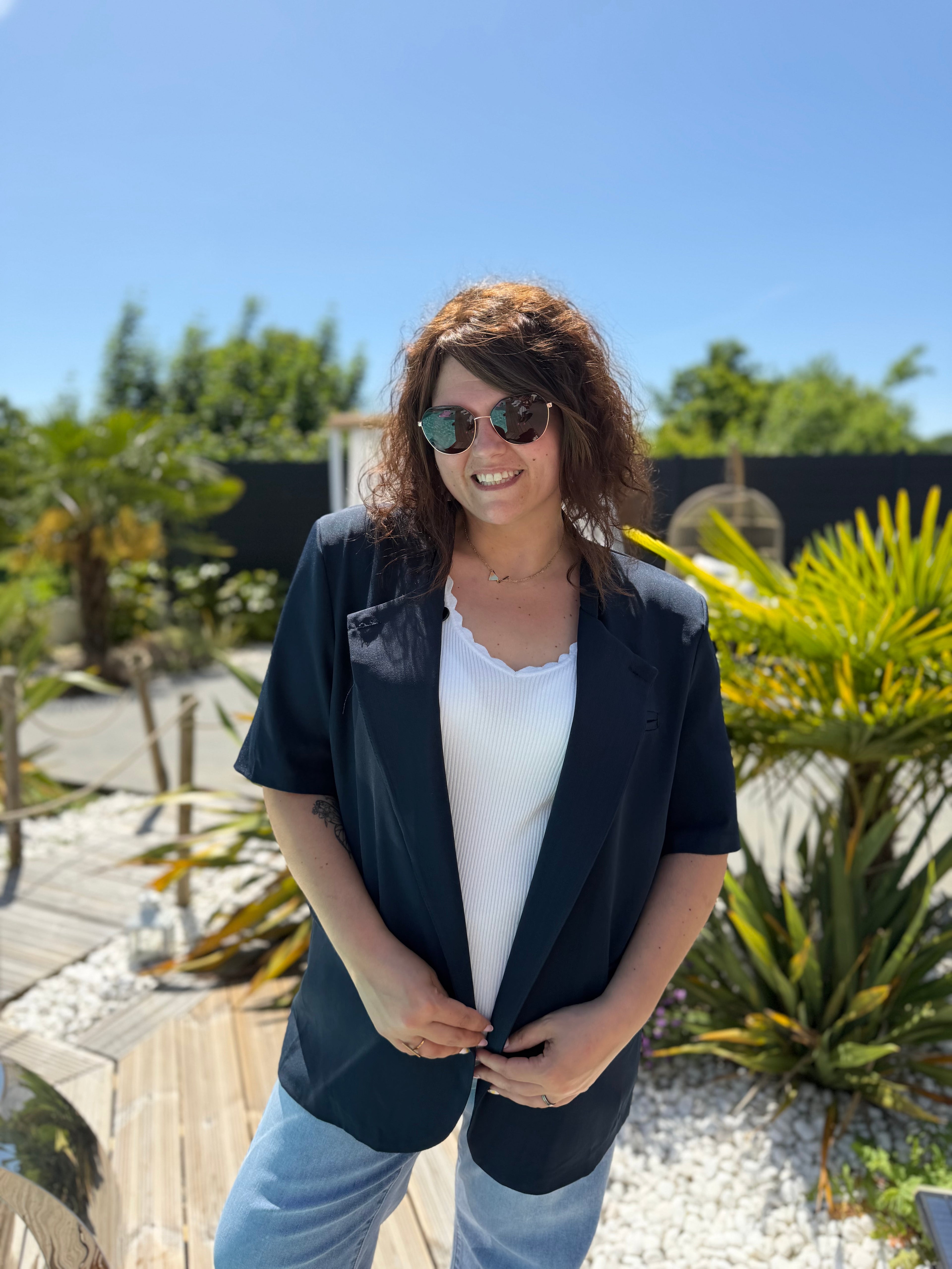 Blazer sans manches Marilou bleu marine