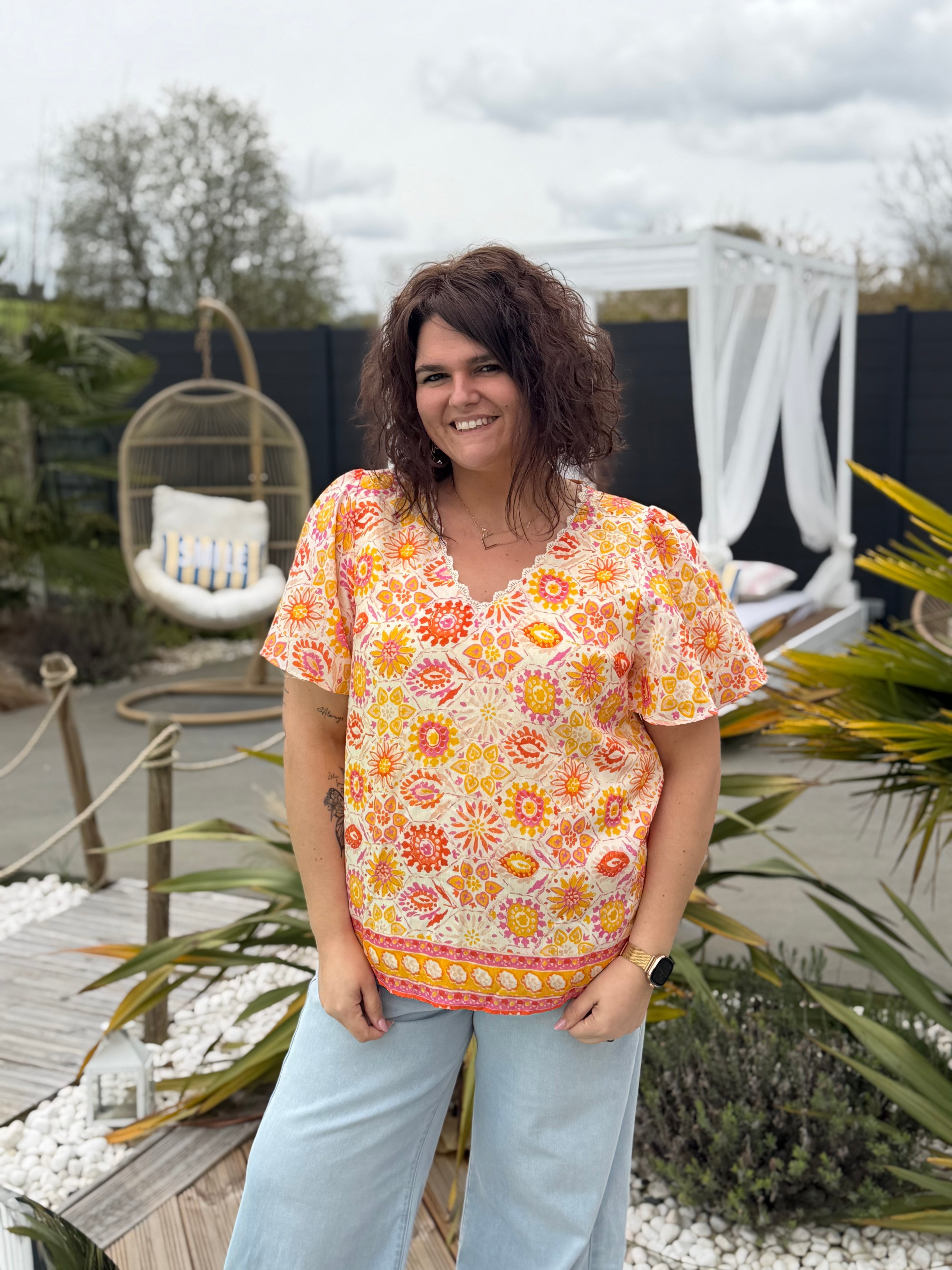 La blouse Clara orange