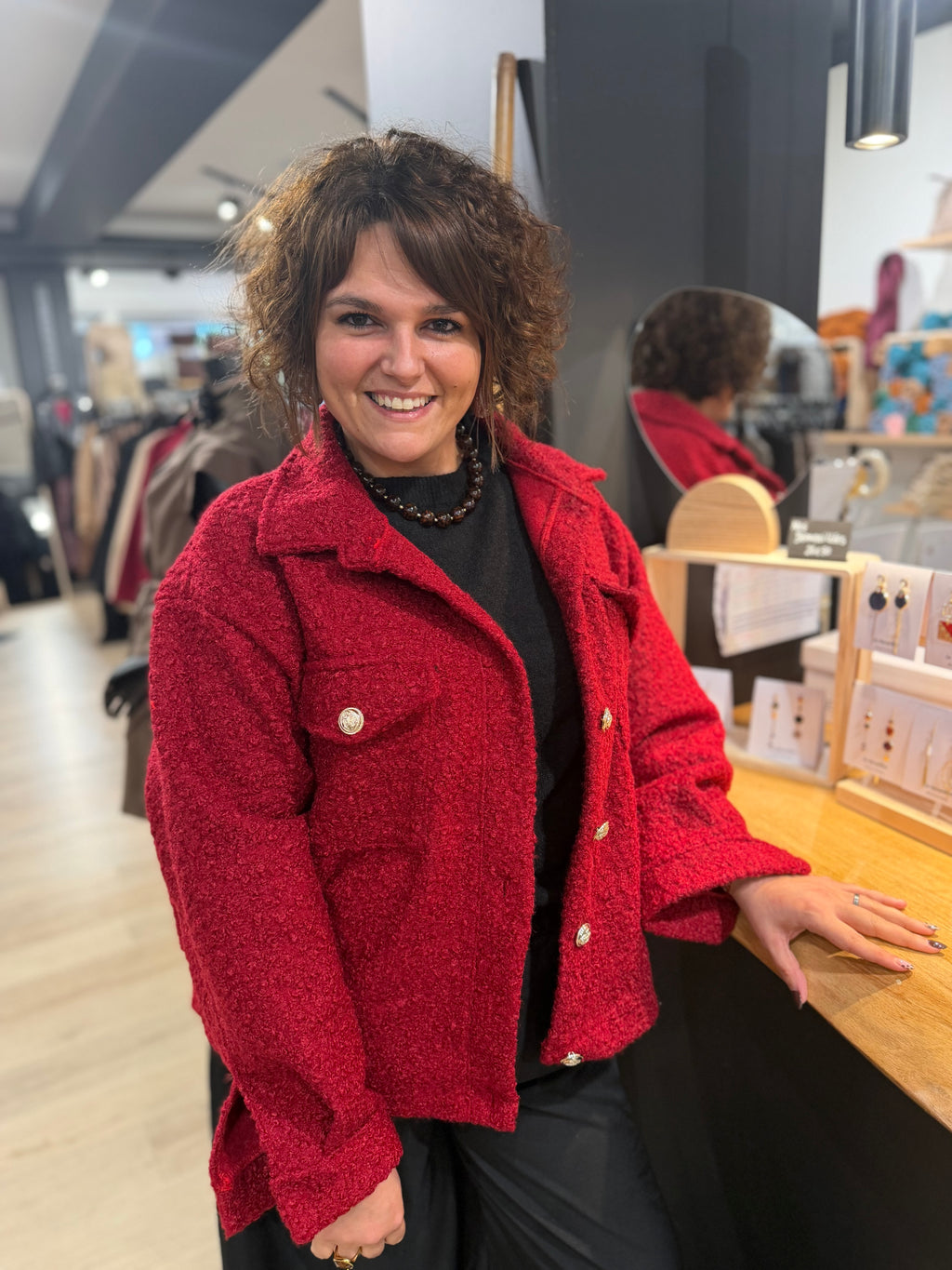 Veste Mila rouge cerise