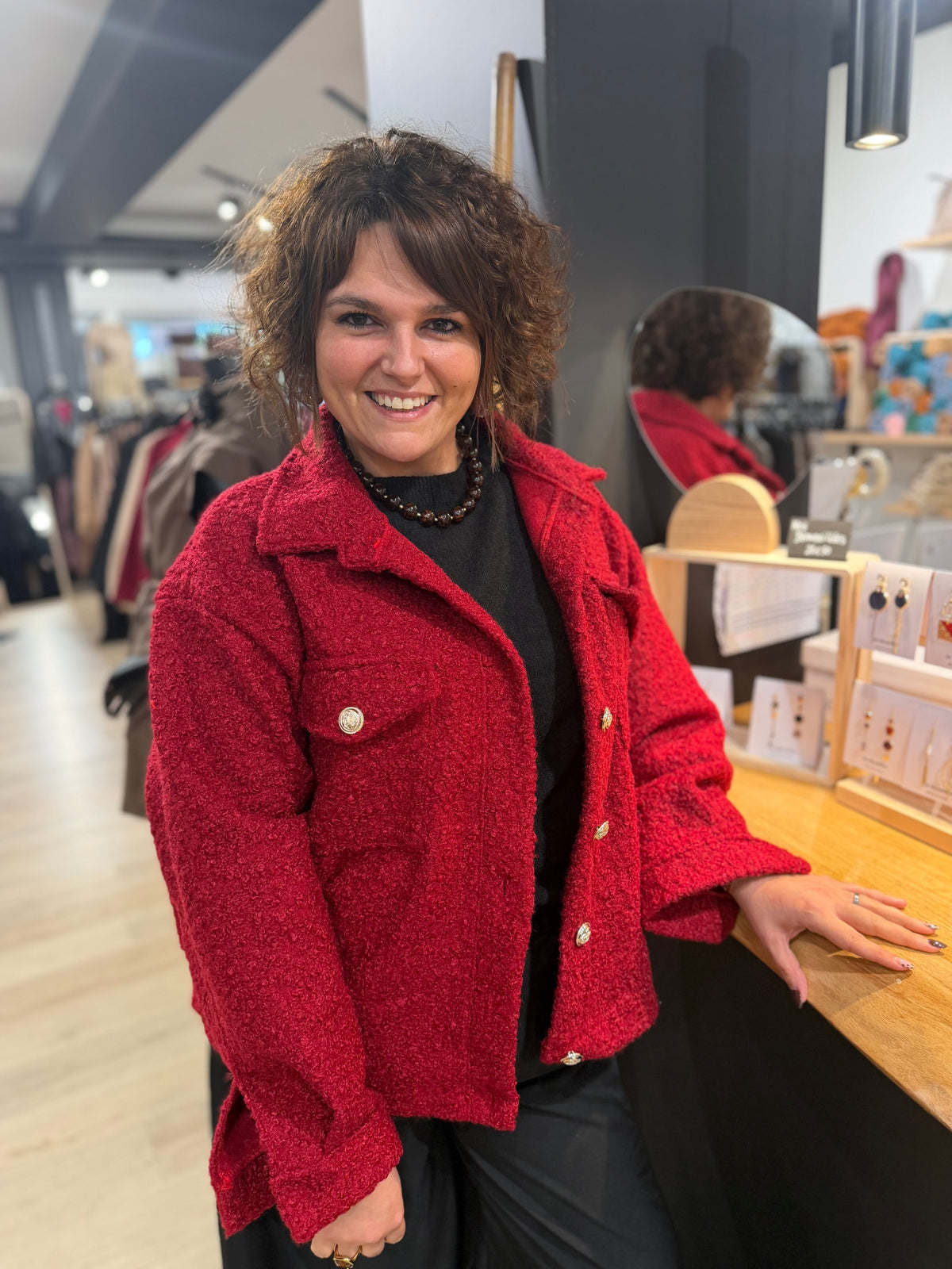 Veste Mila rouge cerise