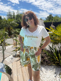 Short fluide vert & jaune
