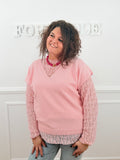 Pull sans manches Lola rose poudré