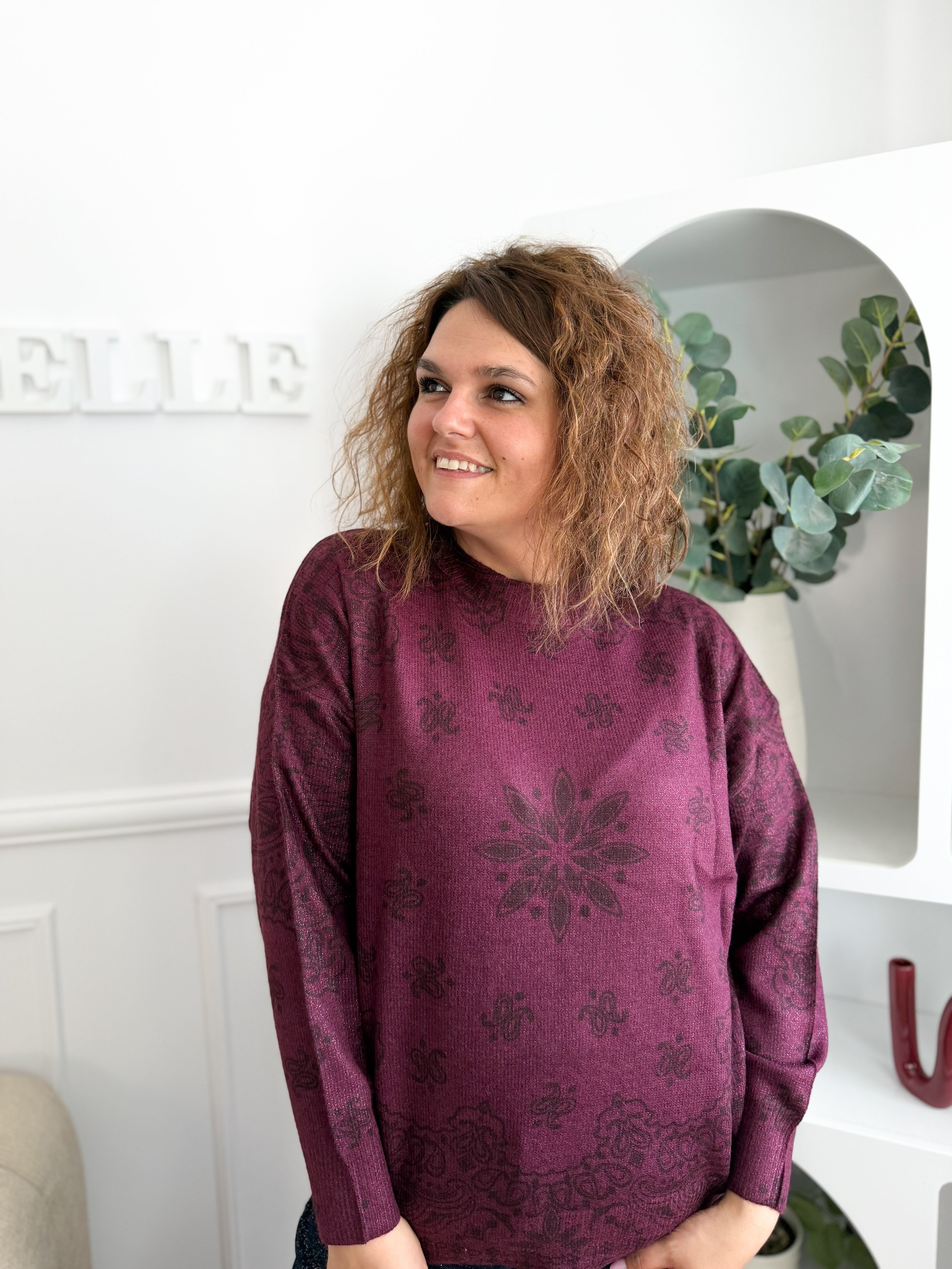 Pull Louane bordeaux
