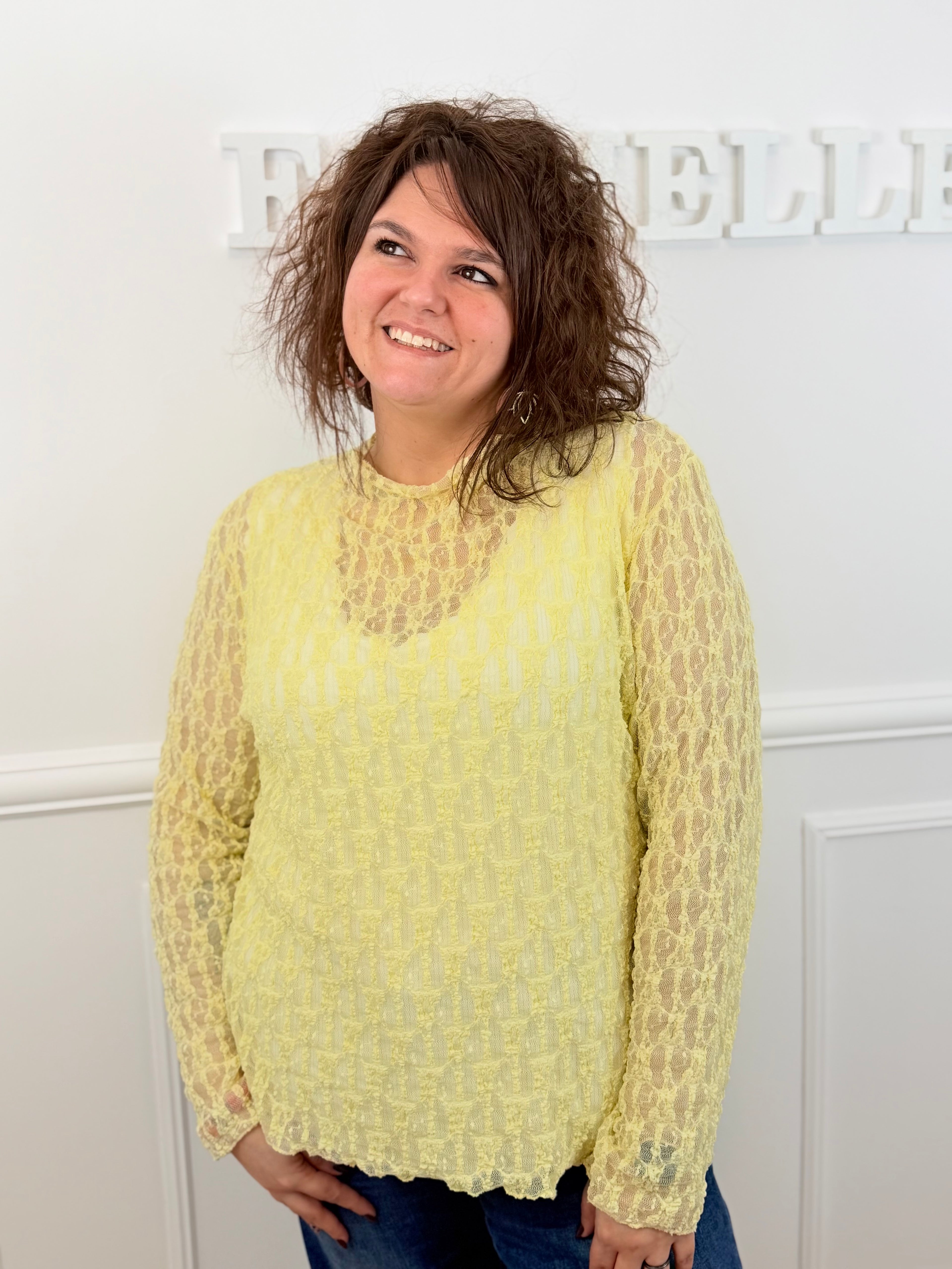 Le haut dentelle Rosalie jaune 💛