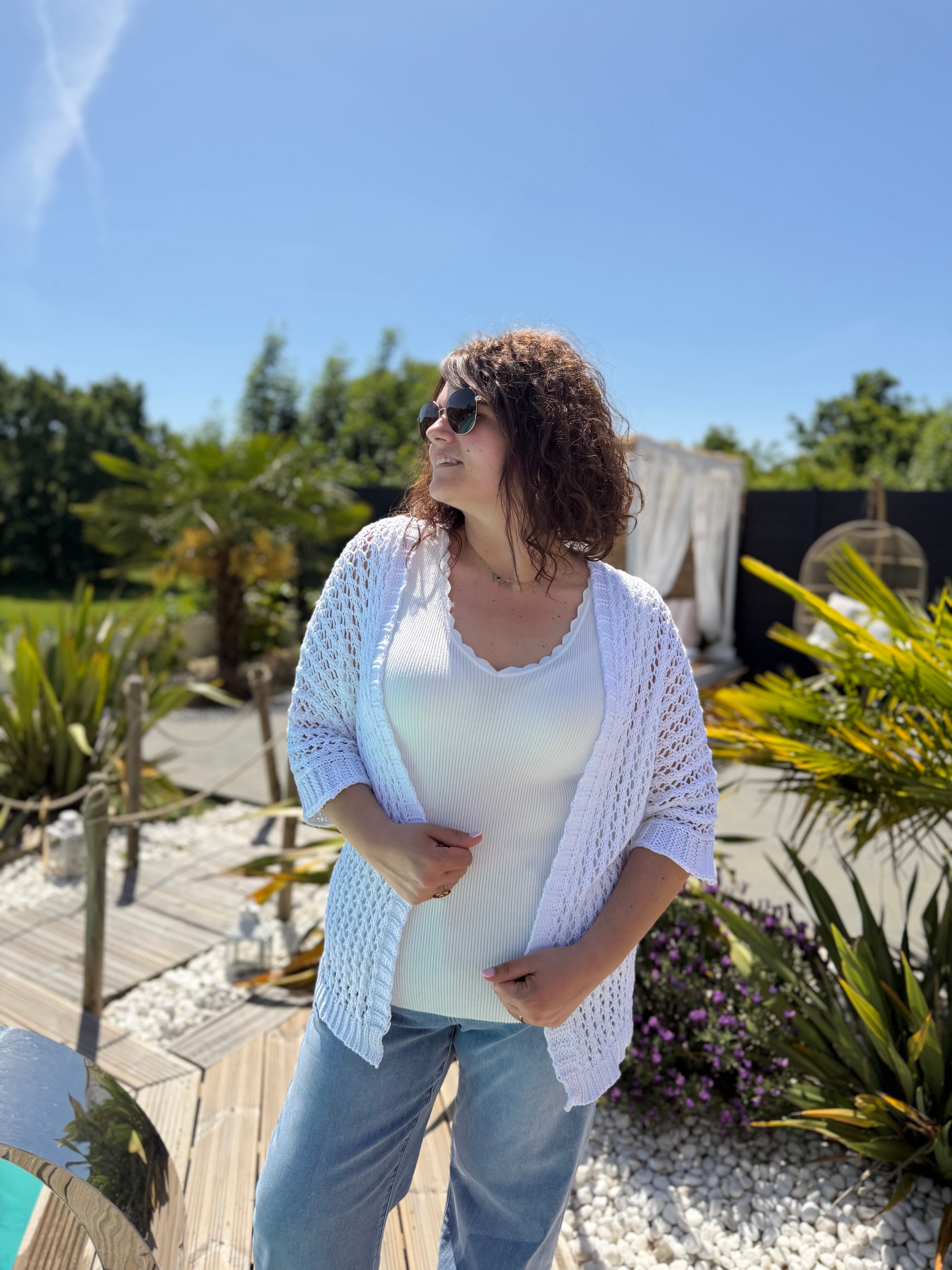 Gilet en maille blanc