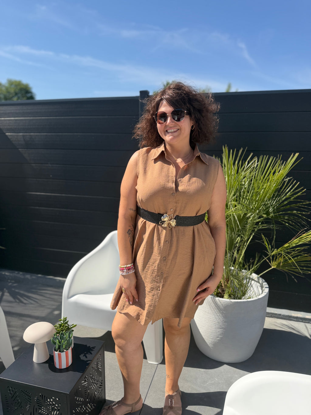 La robe Amalia camel