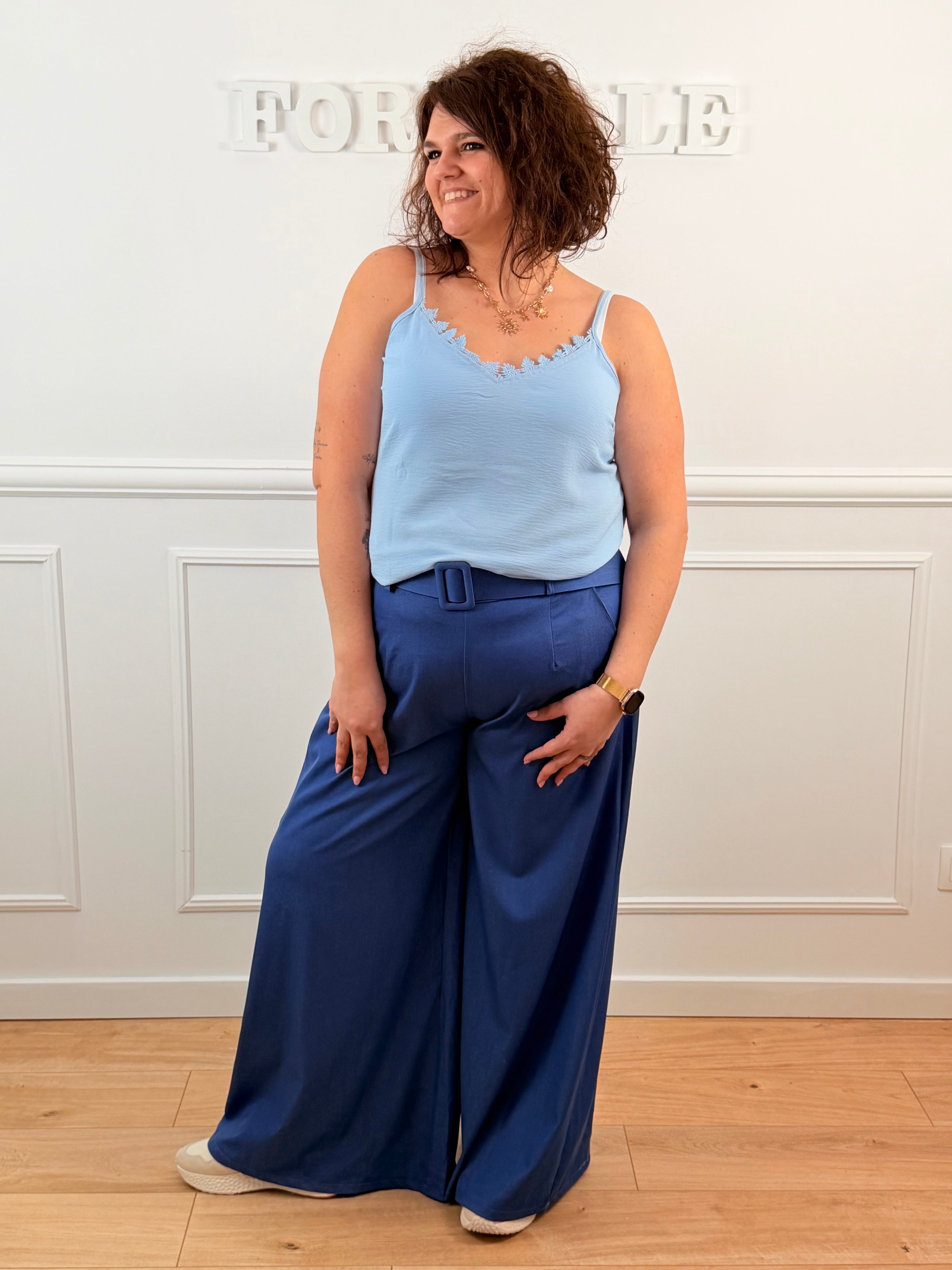 Top Zélia bleu ciel