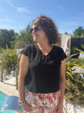 T-shirt col V Eden noir