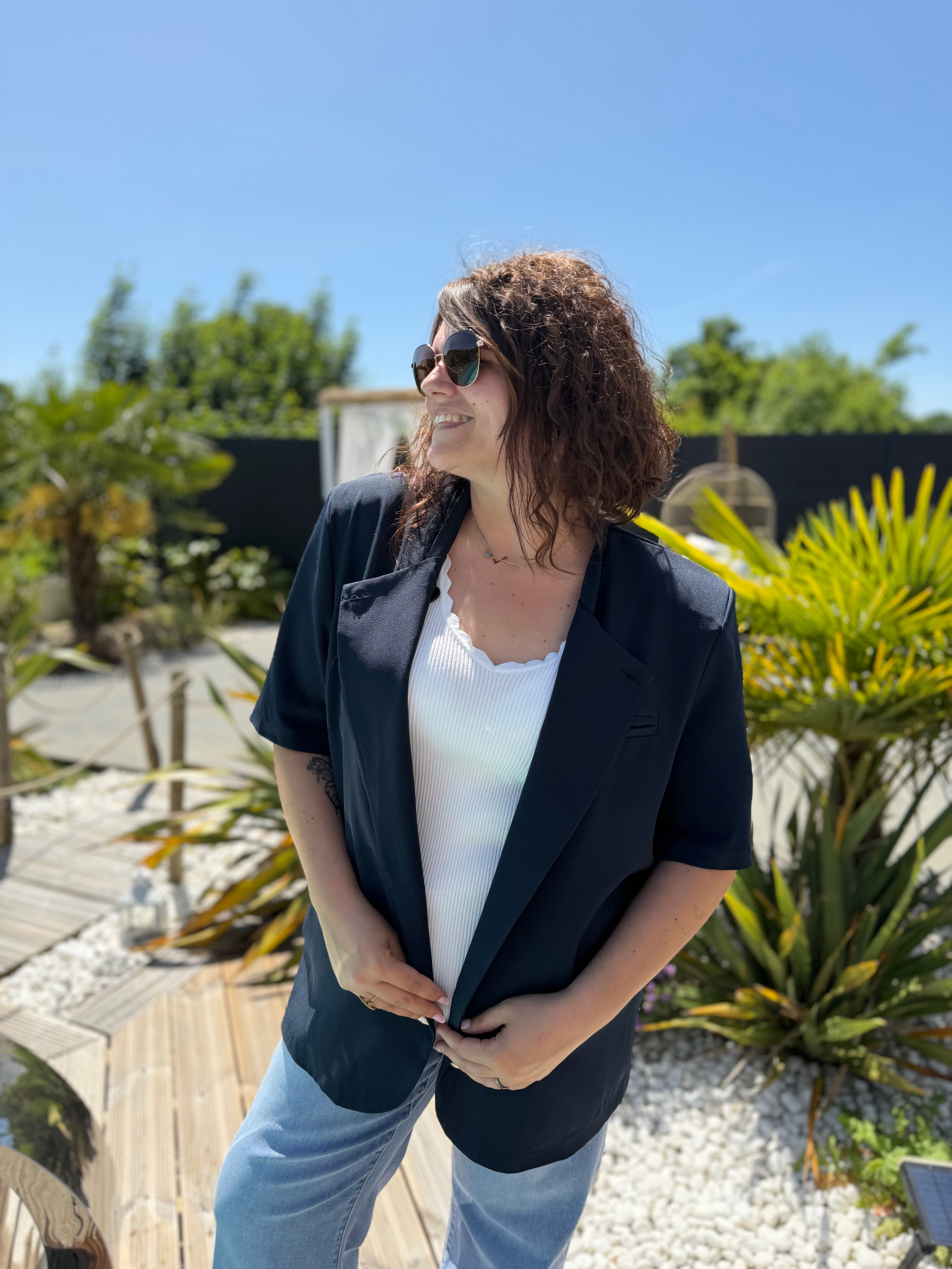 Blazer sans manches Marilou bleu marine