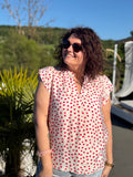 Blouse petits pois rouge