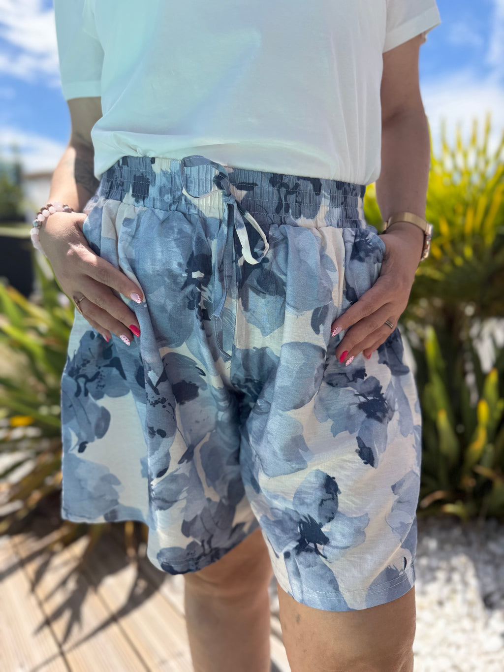 Short fluide bleu