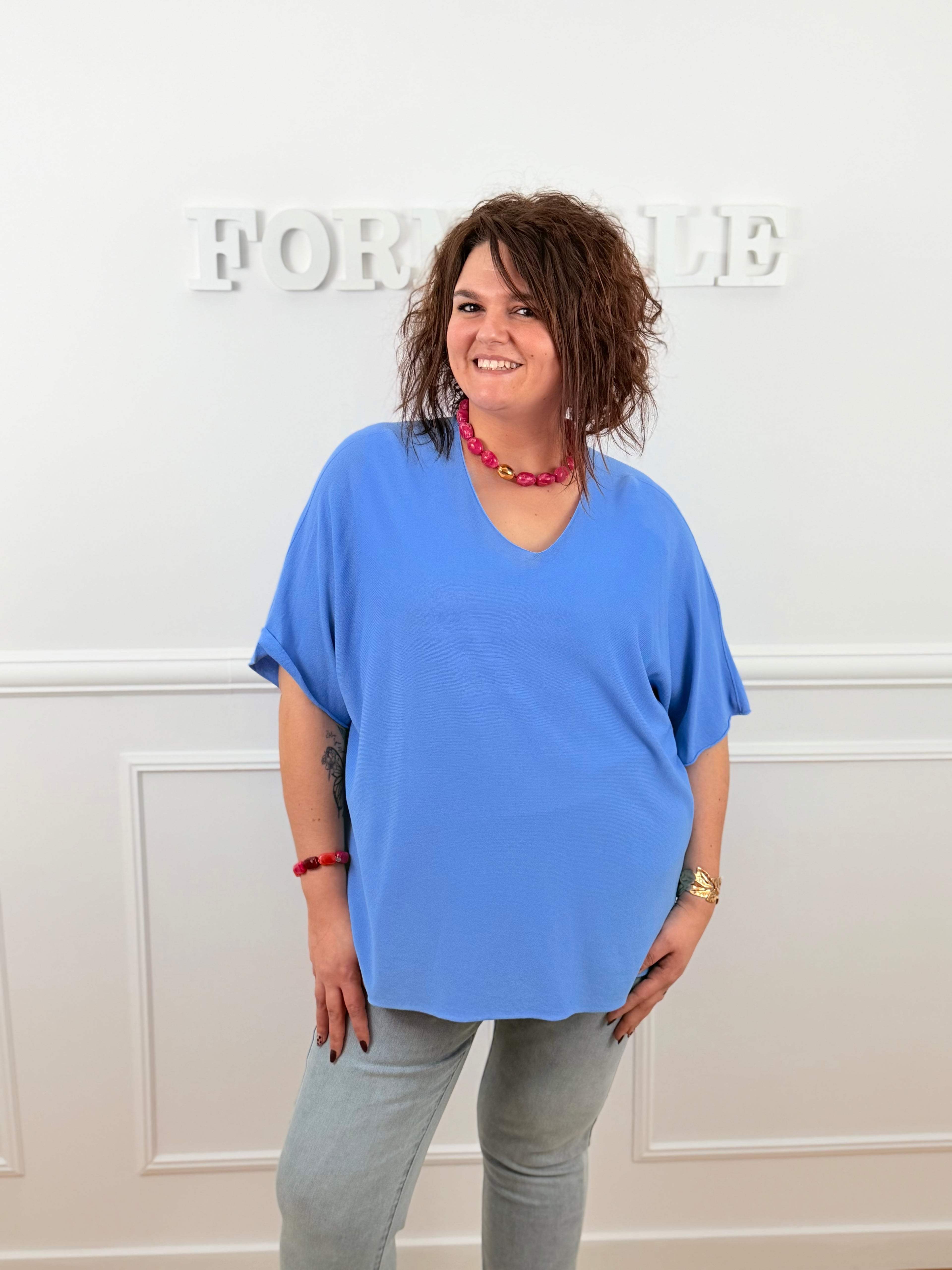 Le haut Camélia bleu