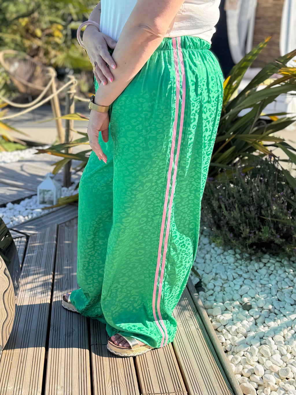 Pantalon léopard vert