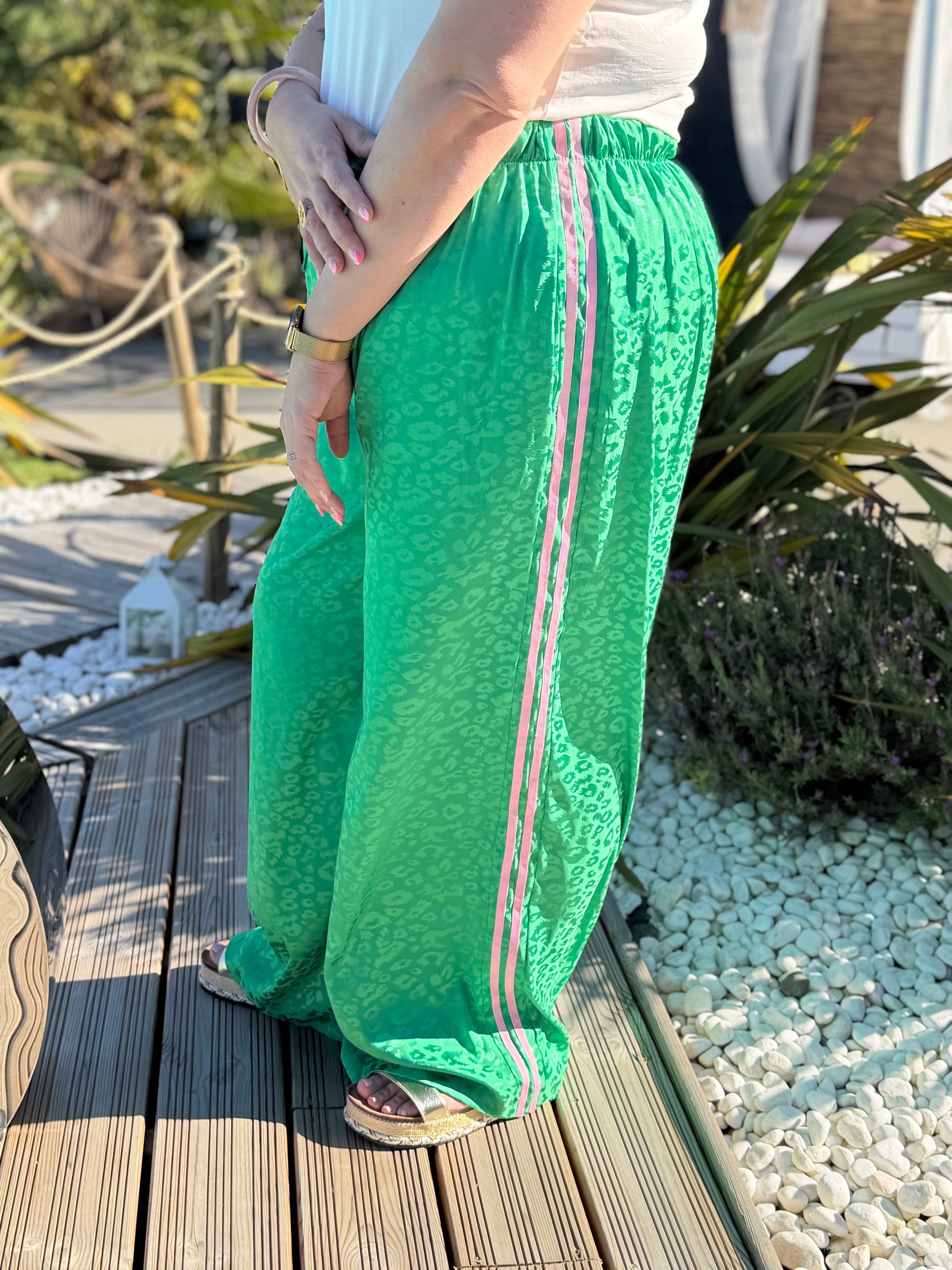 Pantalon léopard vert