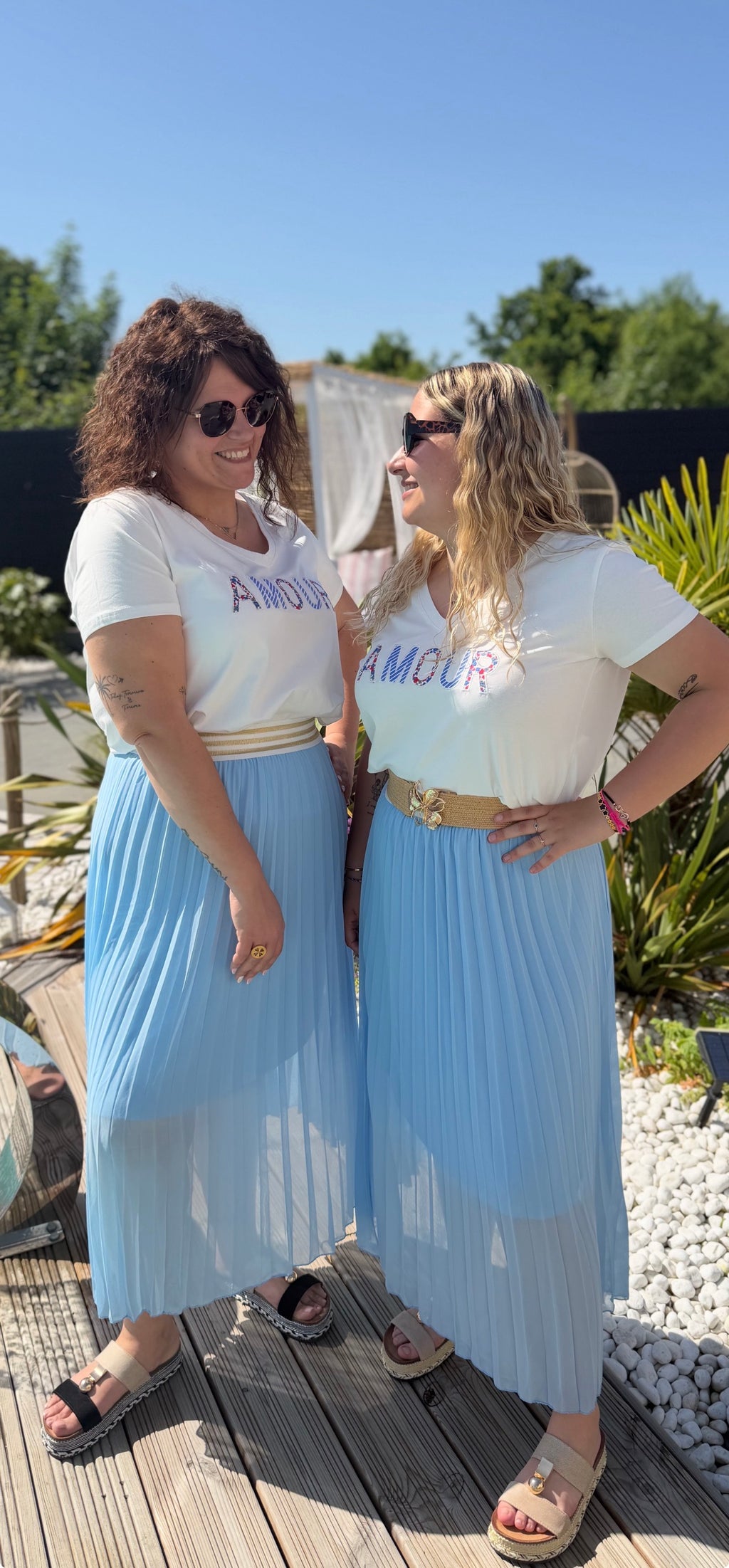 Jupe plissée Bella bleu