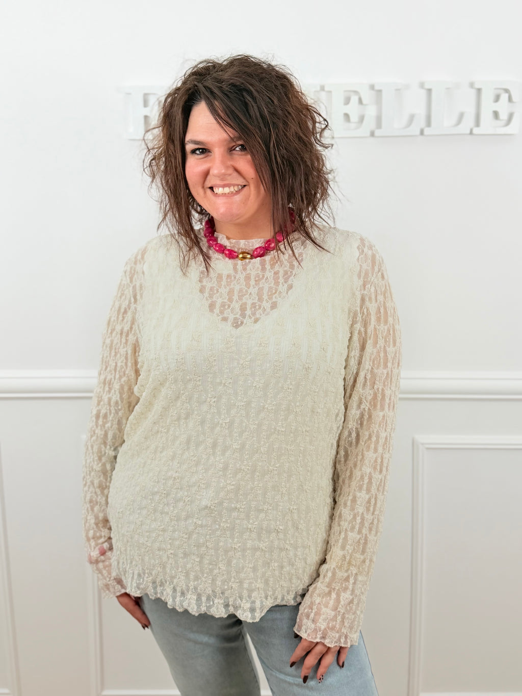La haut dentelle Rosalie beige