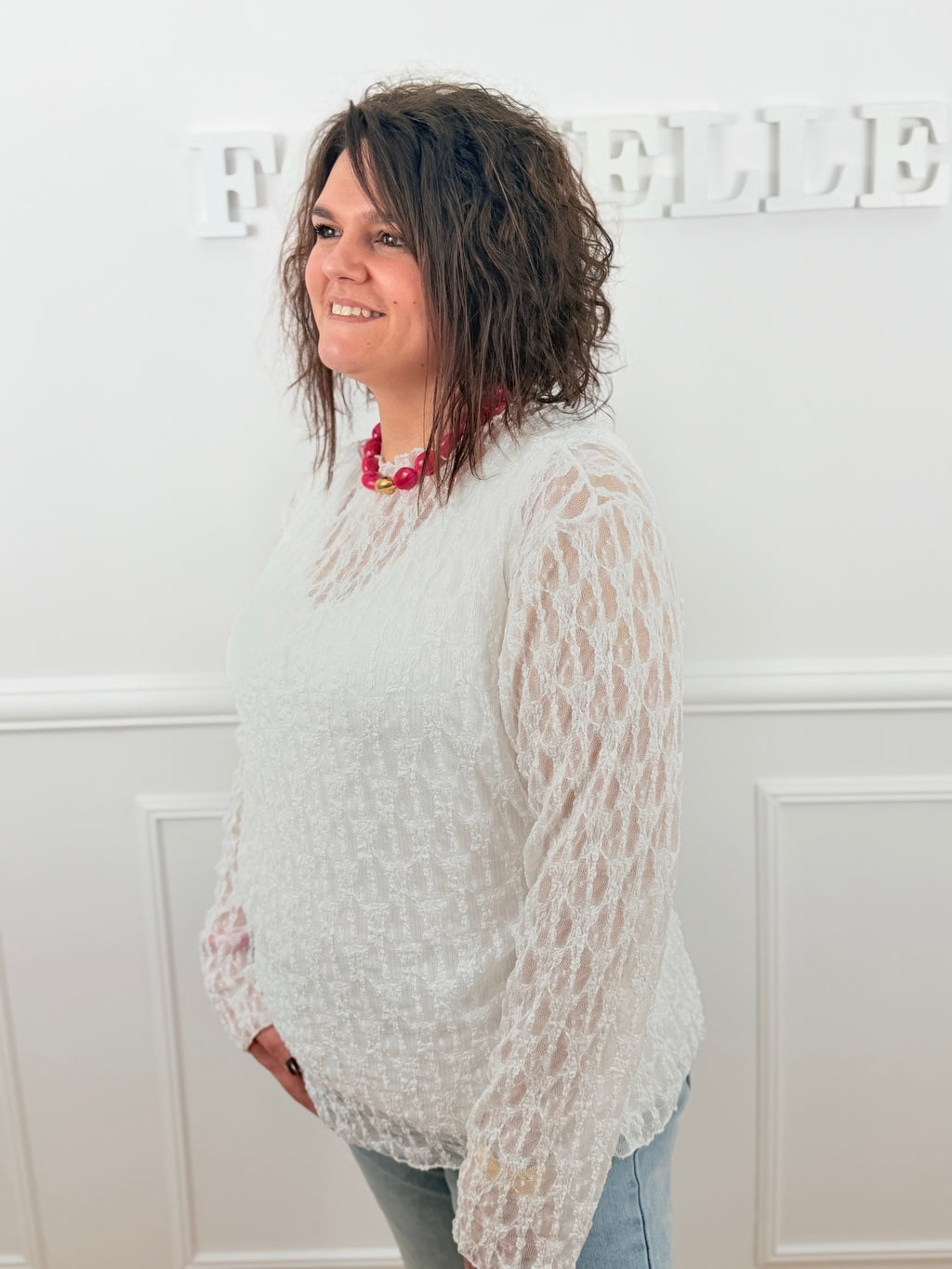 Le haut dentelle Rosalie blanc