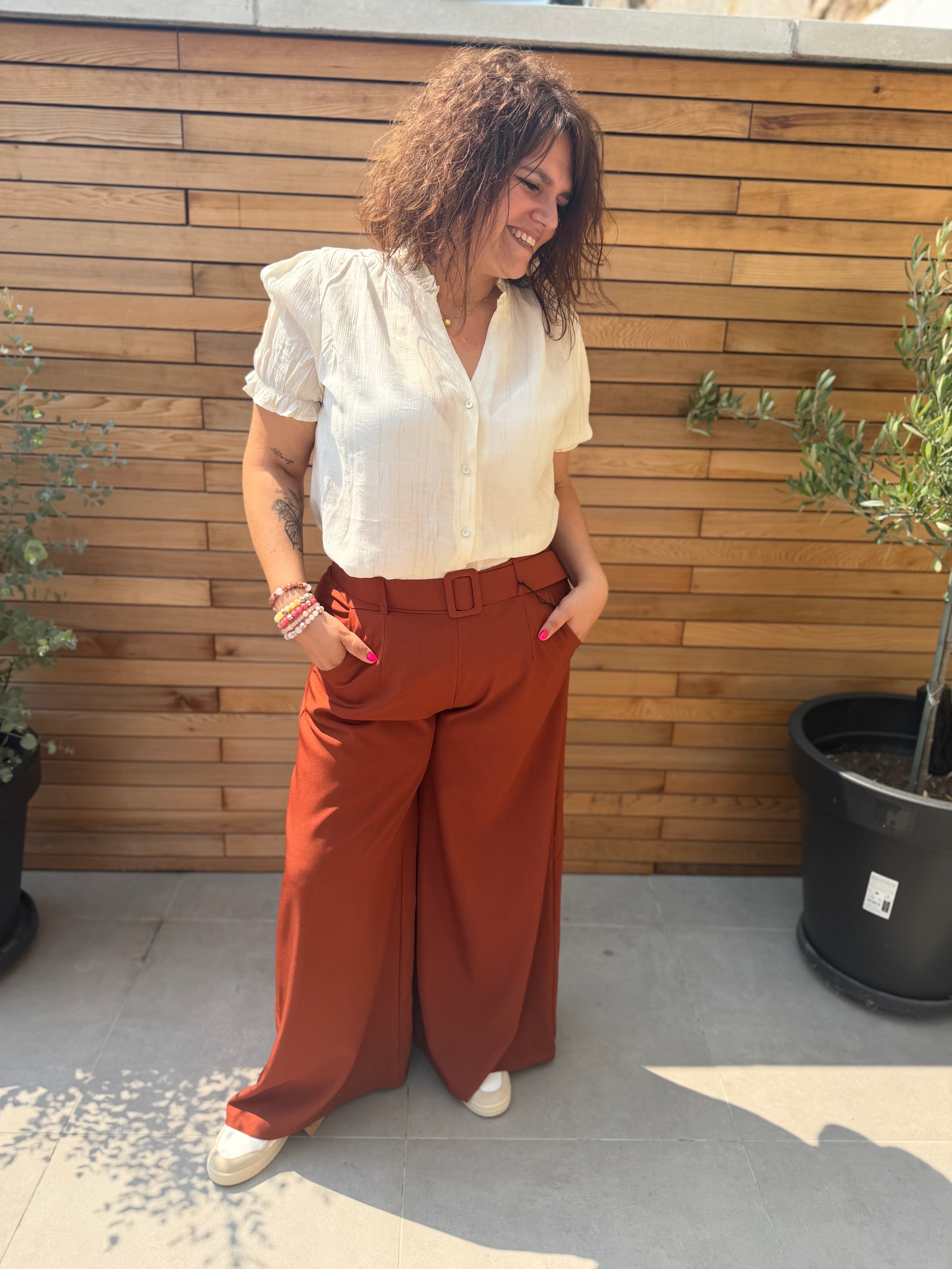 Pantalon Soléna terracotta