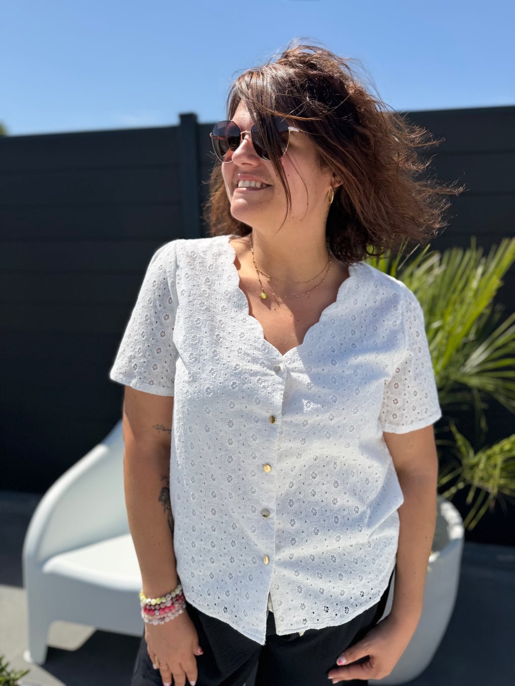 Blouse Romane blanche