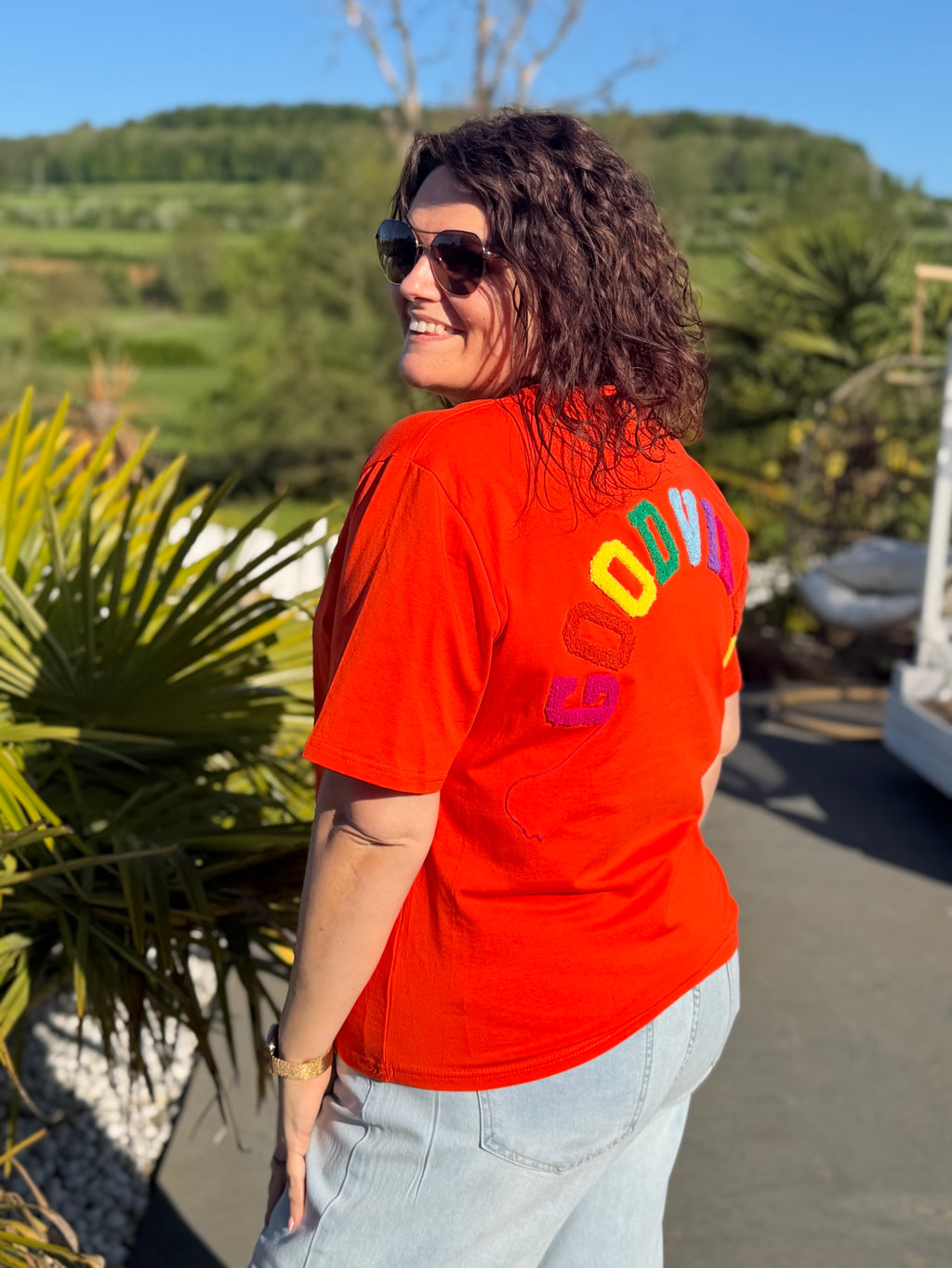 T-shirt good vibes orange