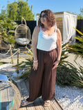 Pantalon plissé marron