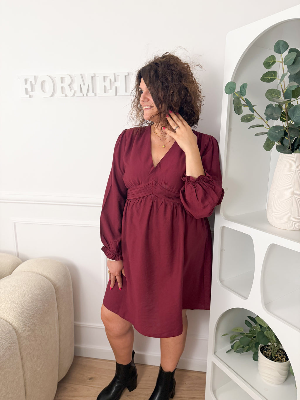 Robe Éliséa bordeaux