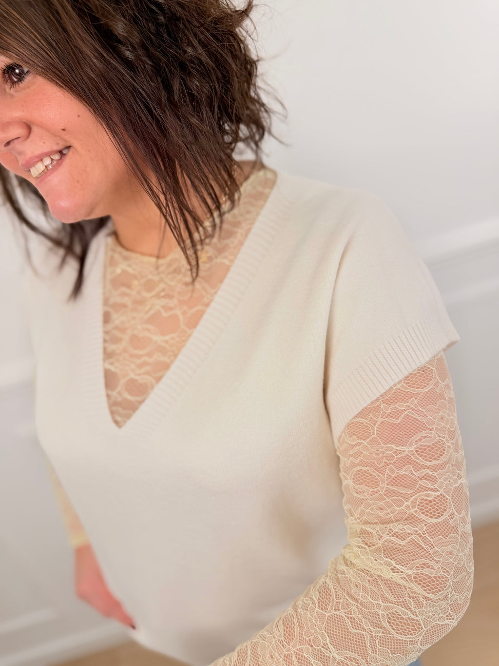 Pull sans manches Lola blanc
