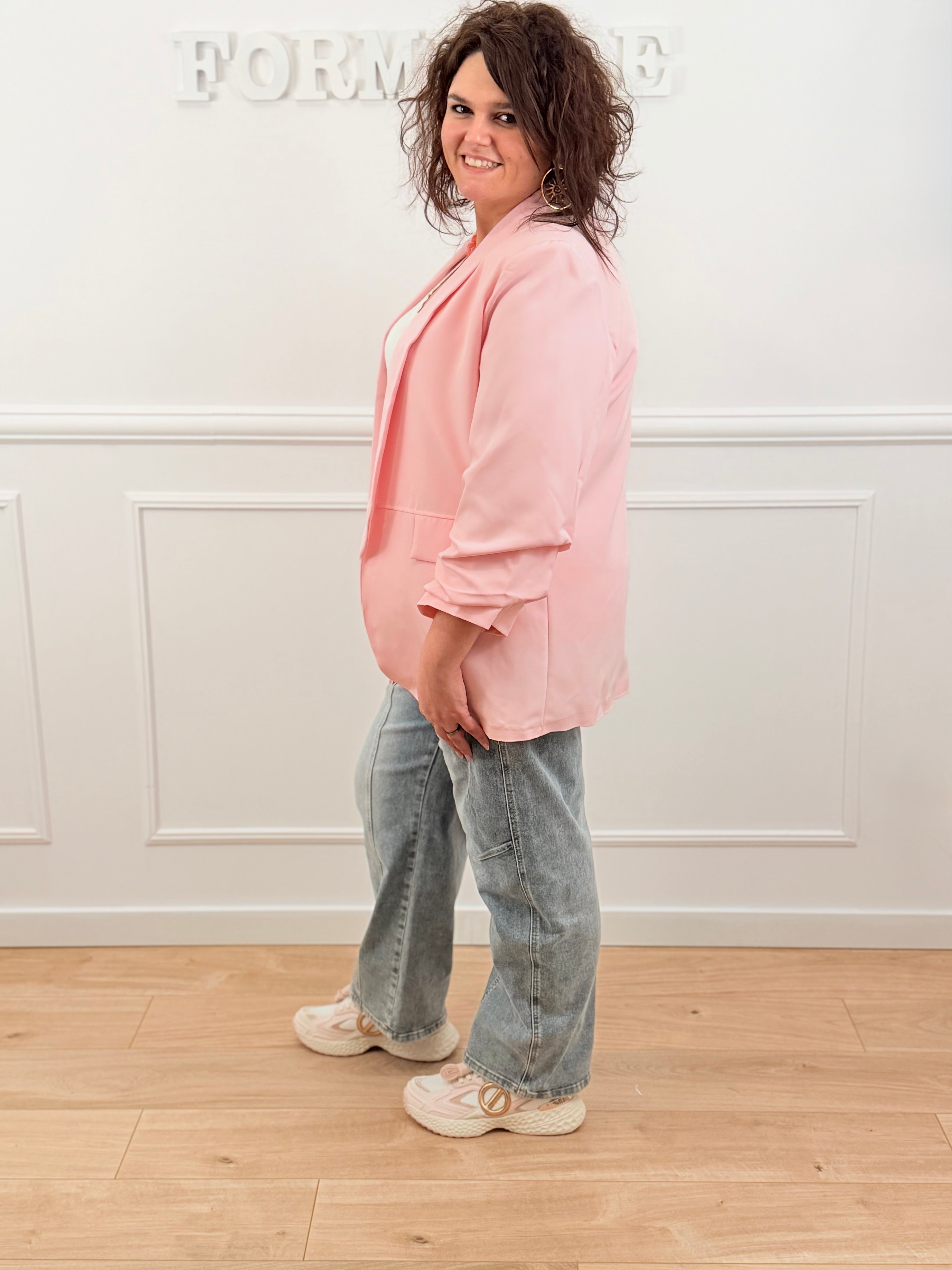 Le blazer Soléa rose doux