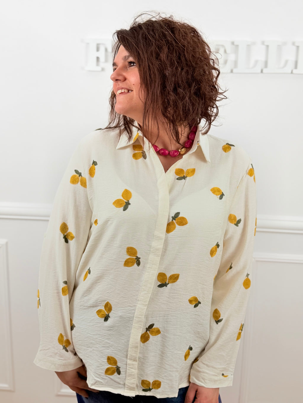 🍋 Chemise Limonella – brodée citrons