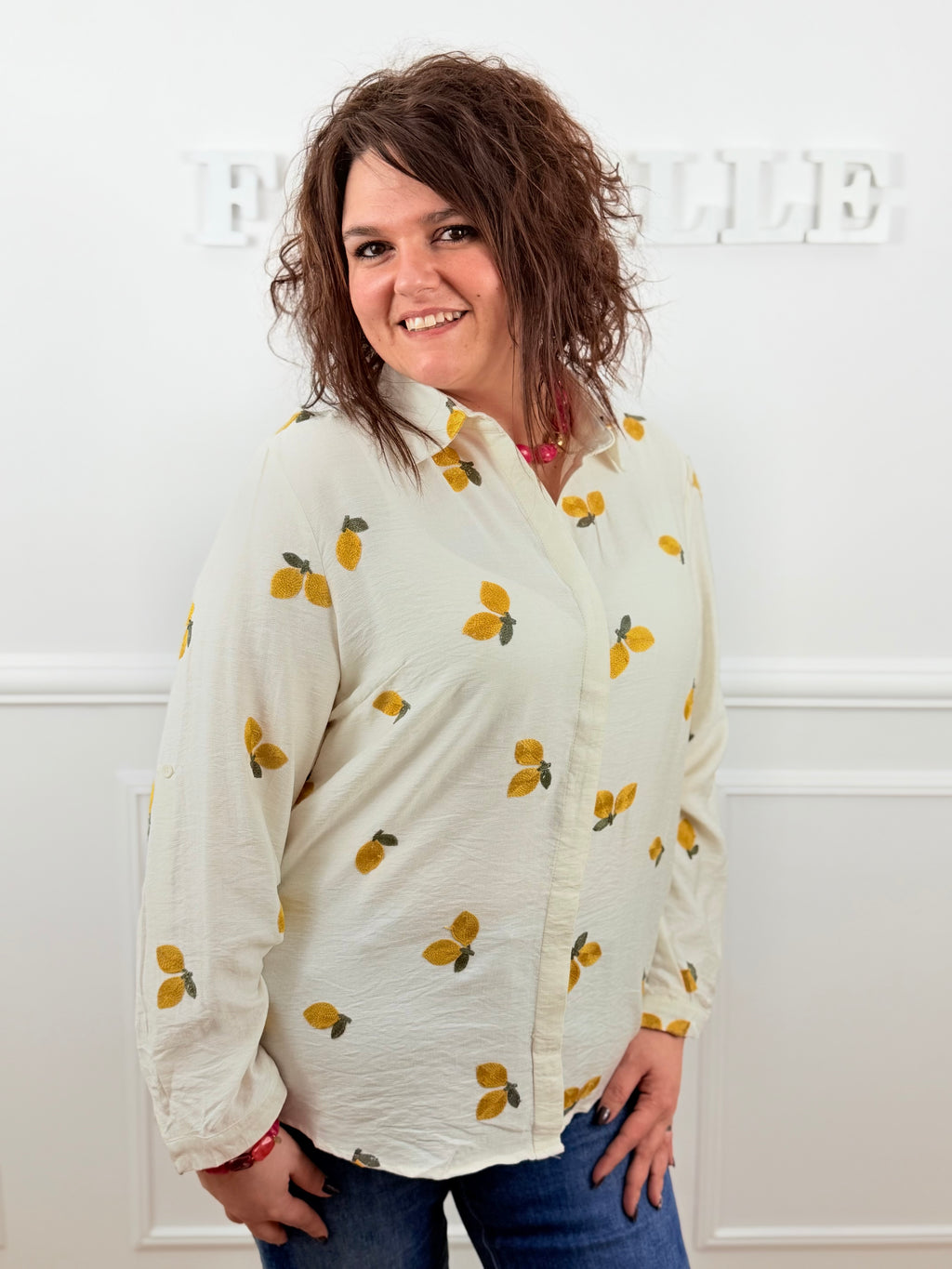 🍋 Chemise Limonella – brodée citrons