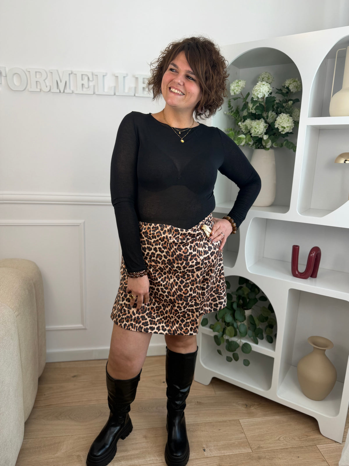 La jupe short léopard