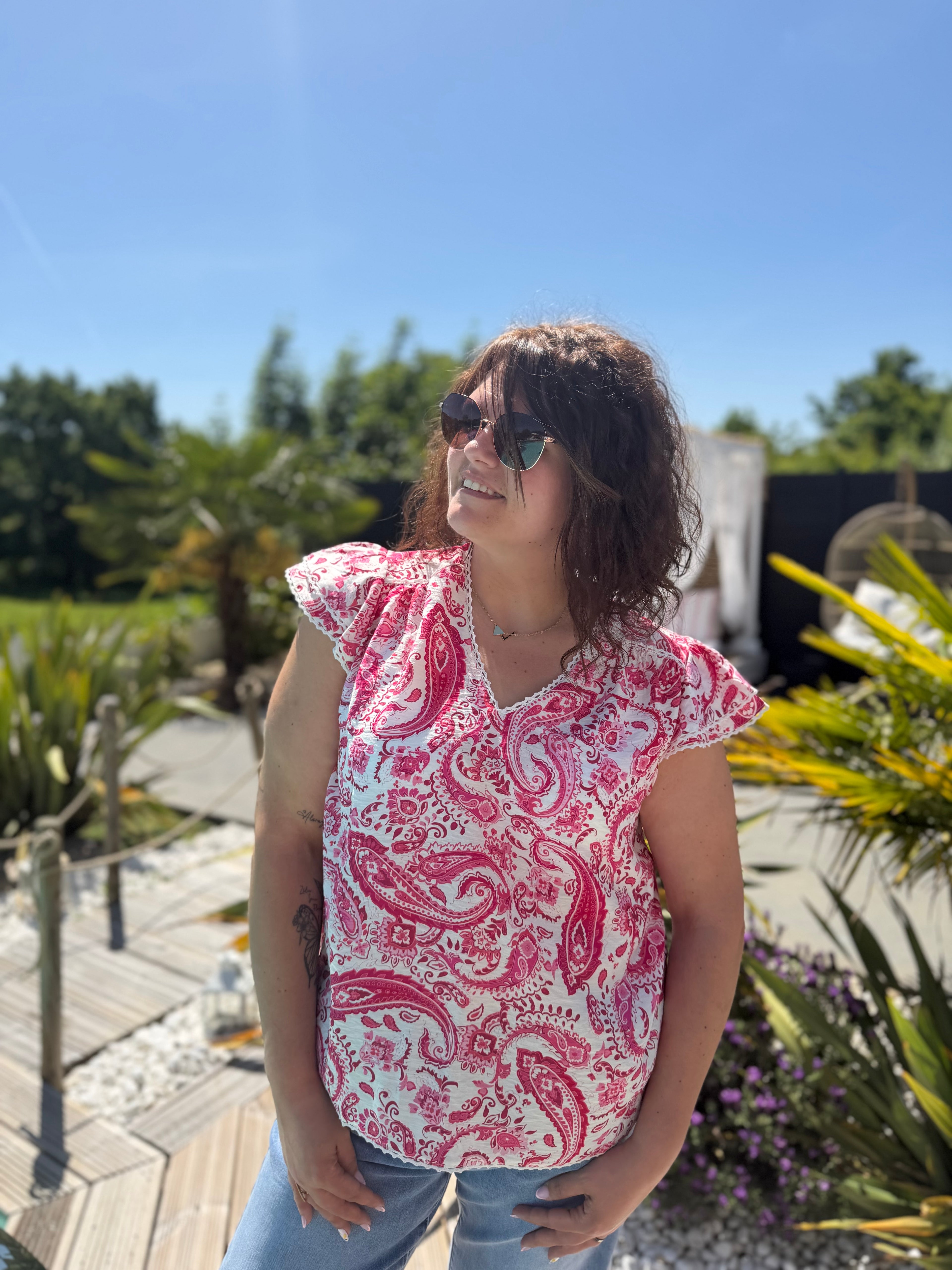 Top Corie fushia