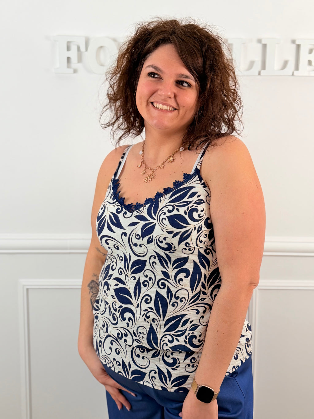 Top Cassie bleu marine