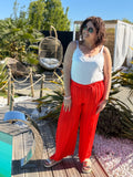 Pantalon plissé orange