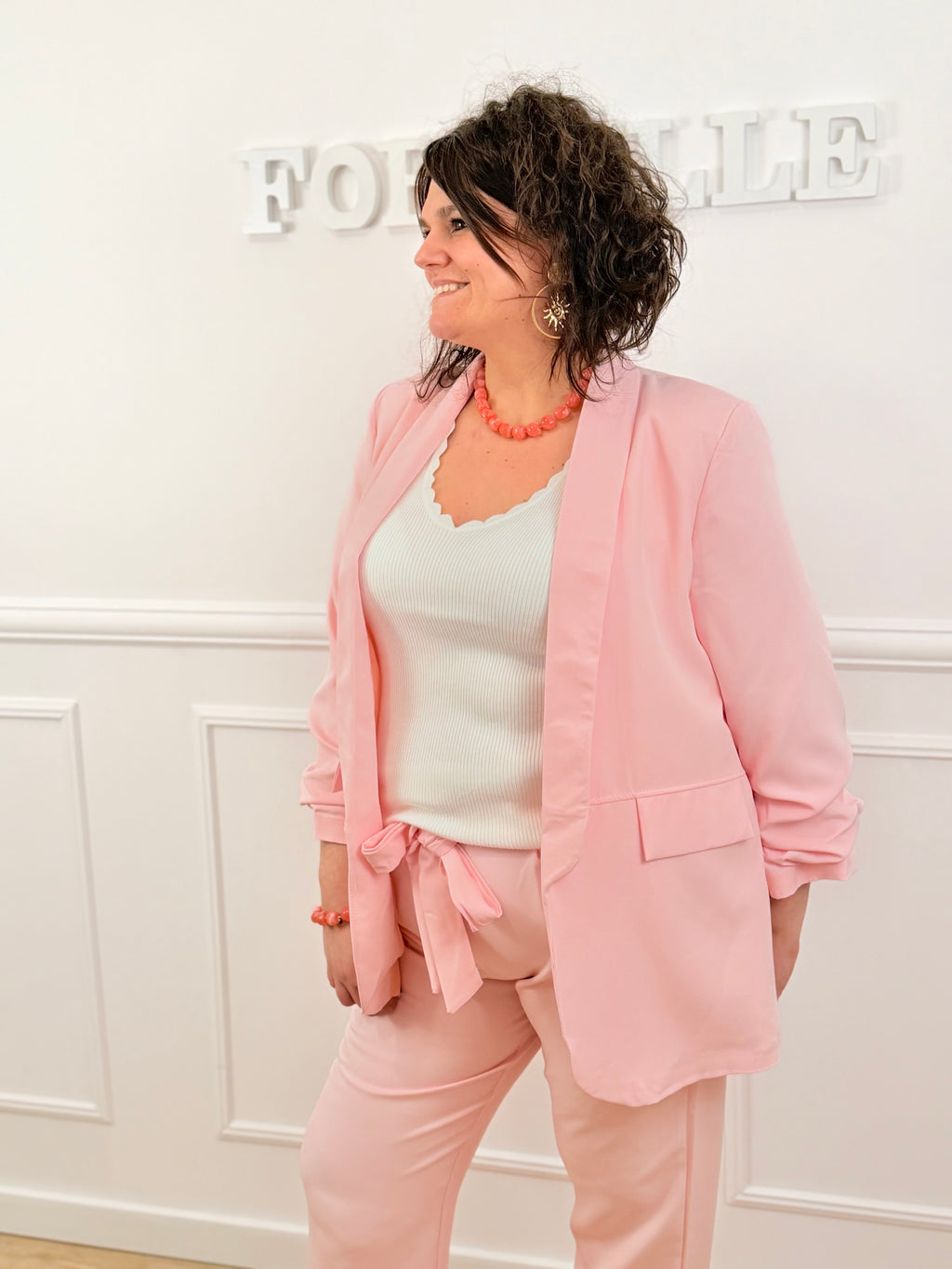 Pantalon Soléa rose doux
