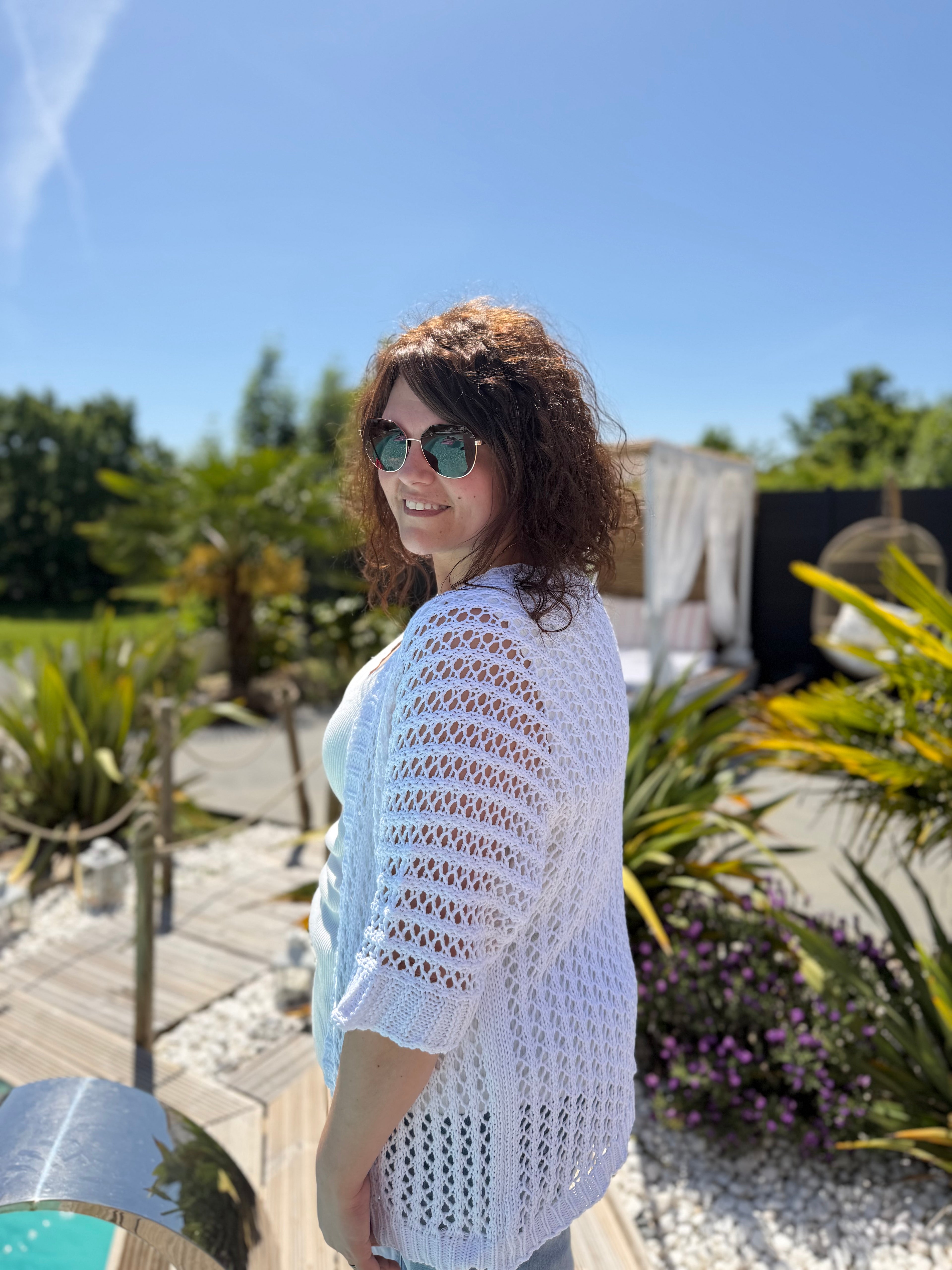 Gilet en maille blanc