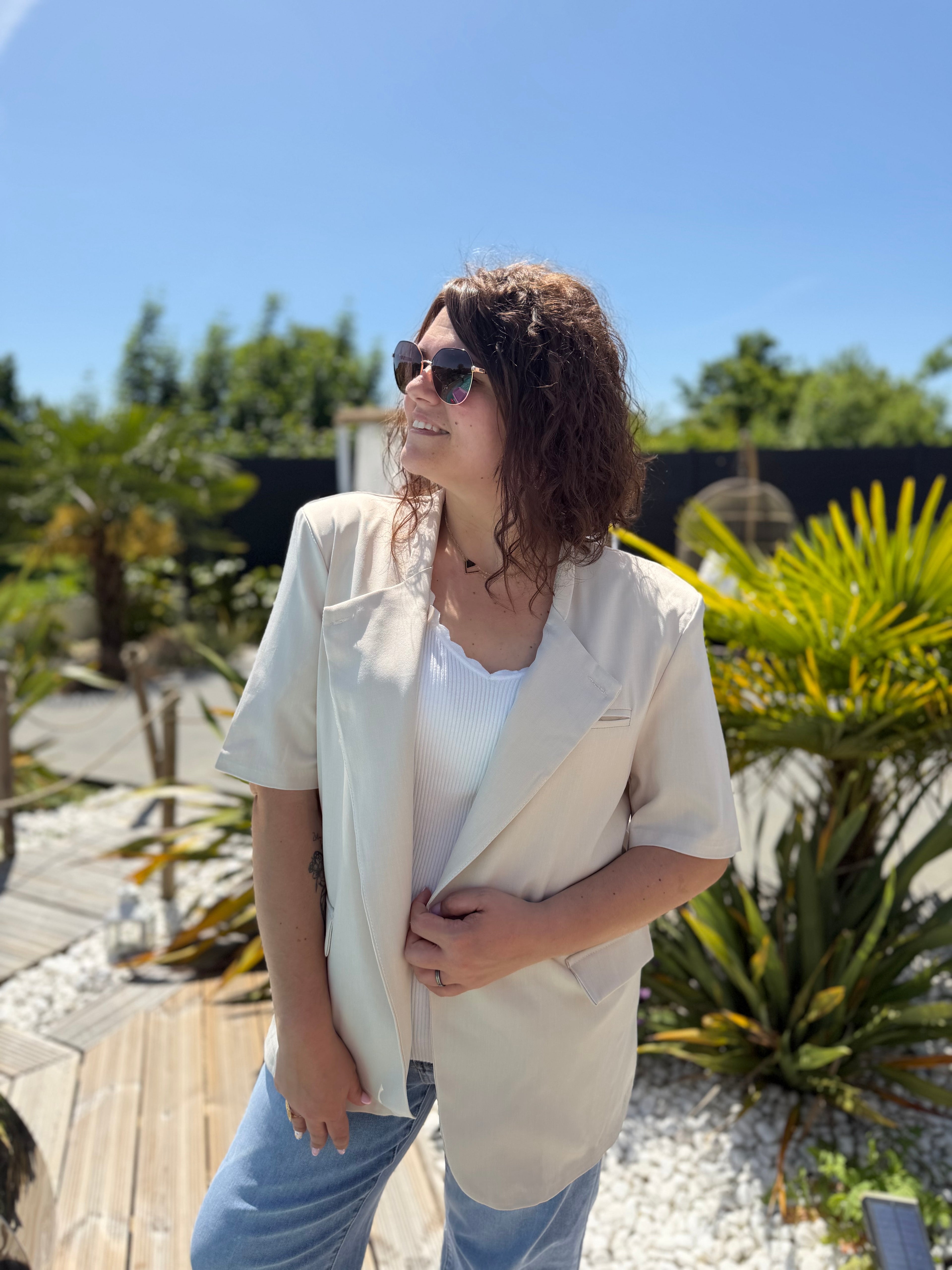 Blazer sans manches Marilou beige