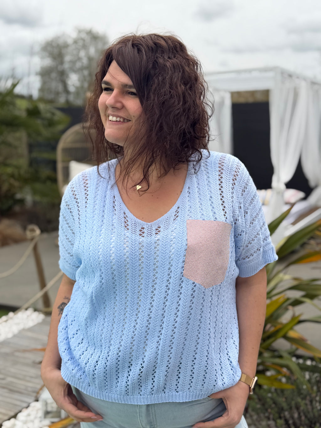 Top Sarina bleu