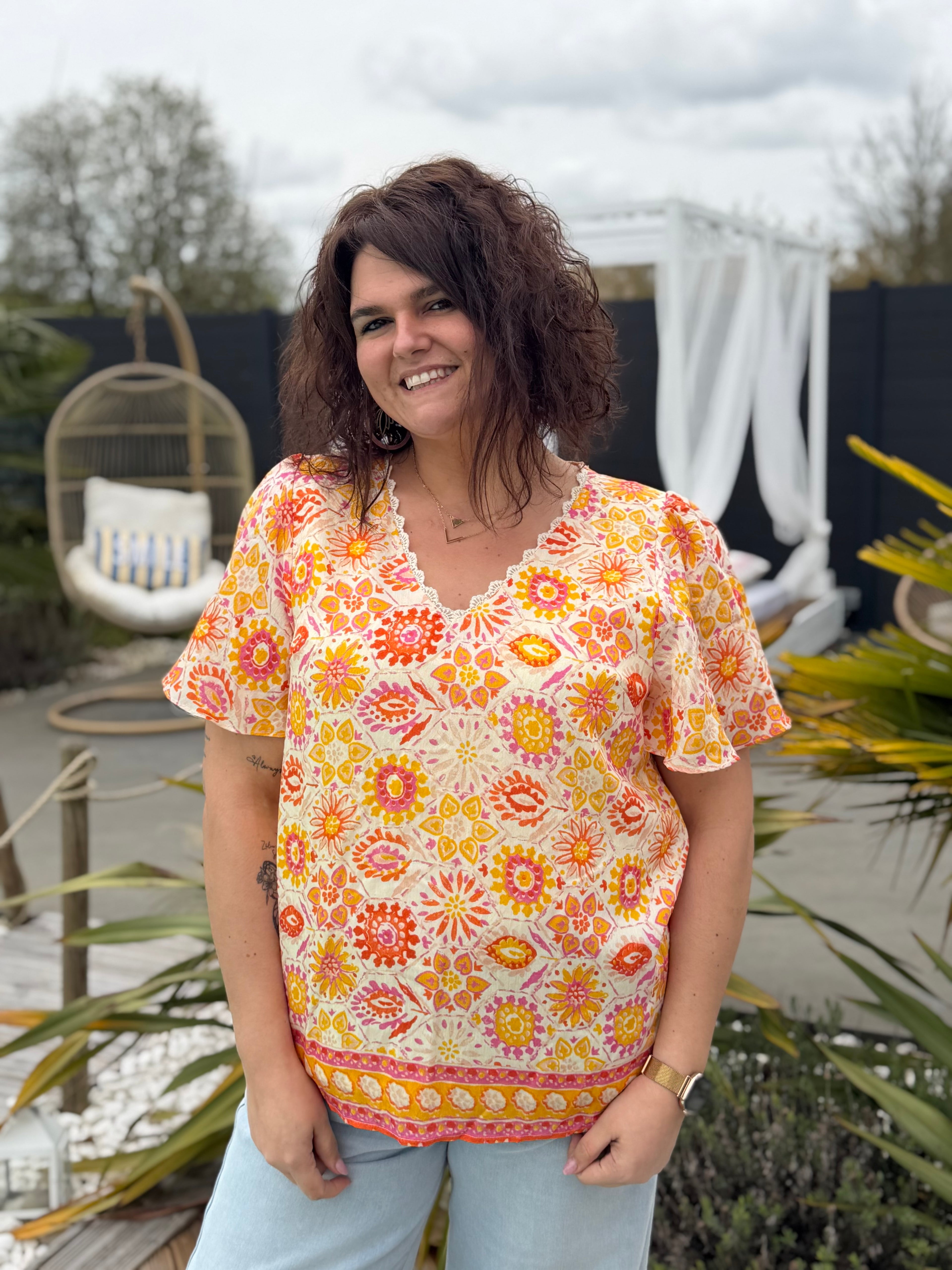 La blouse Clara orange