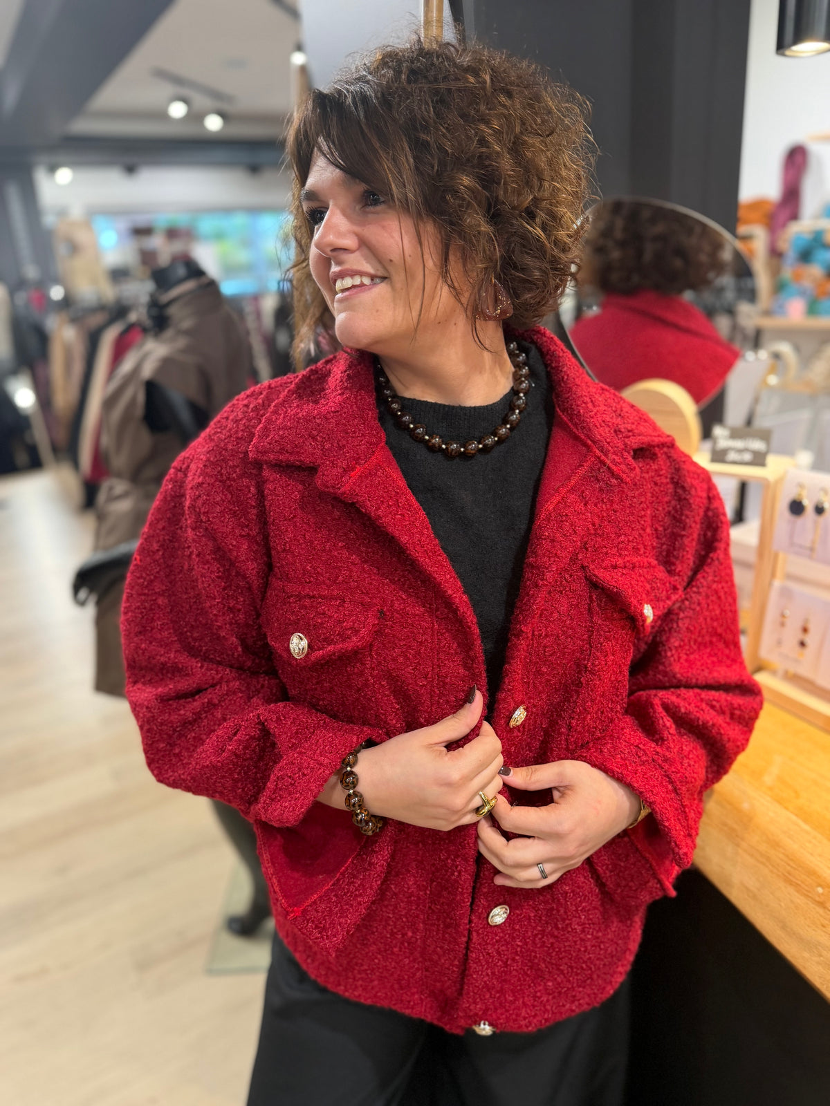Veste Mila rouge cerise