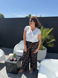 Pantalon noir fluide petits pois