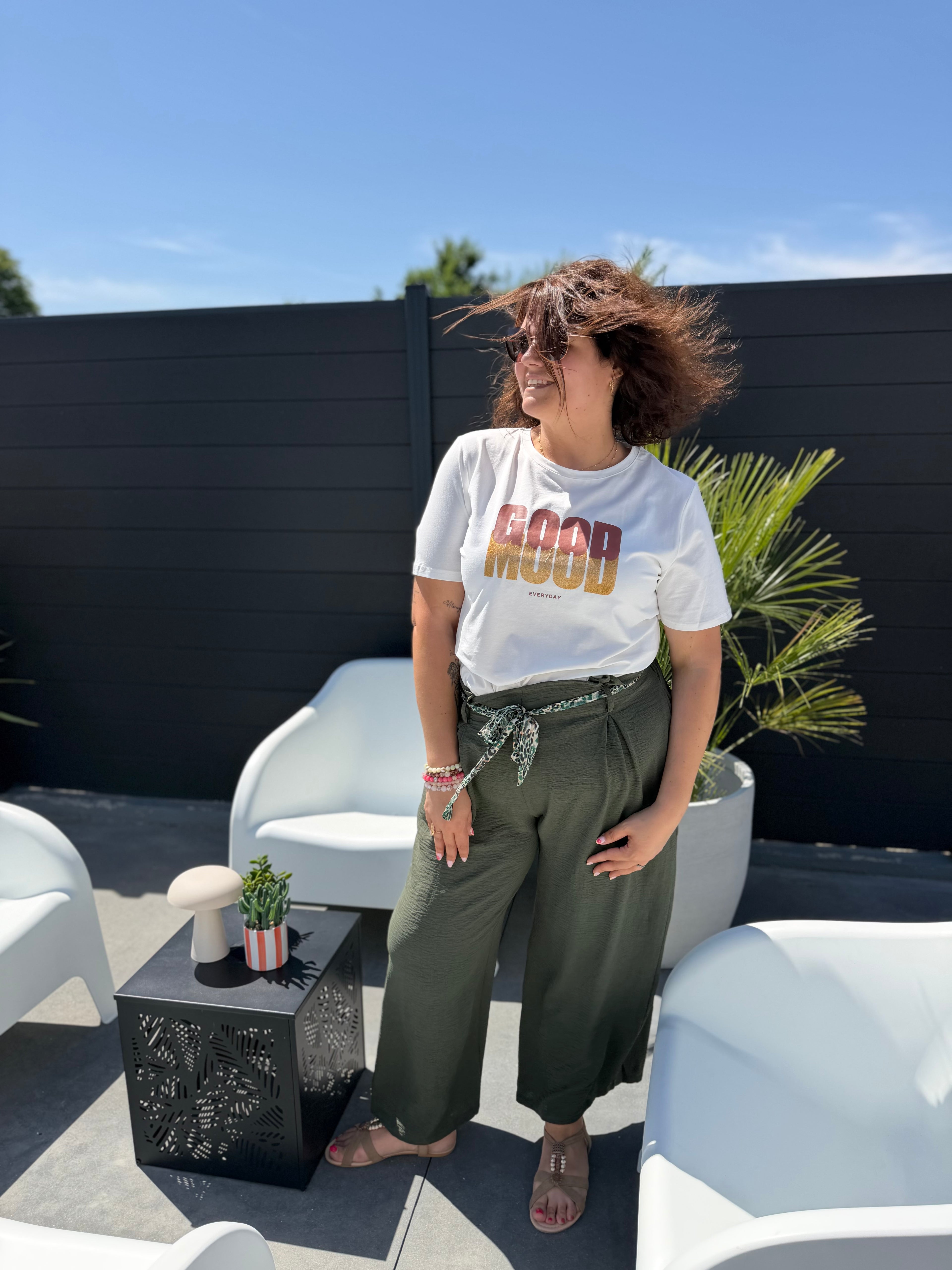 Pantalon fluide Marina kaki