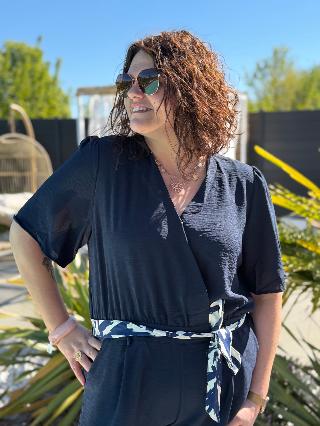 Combinaison short Laurie bleu marine