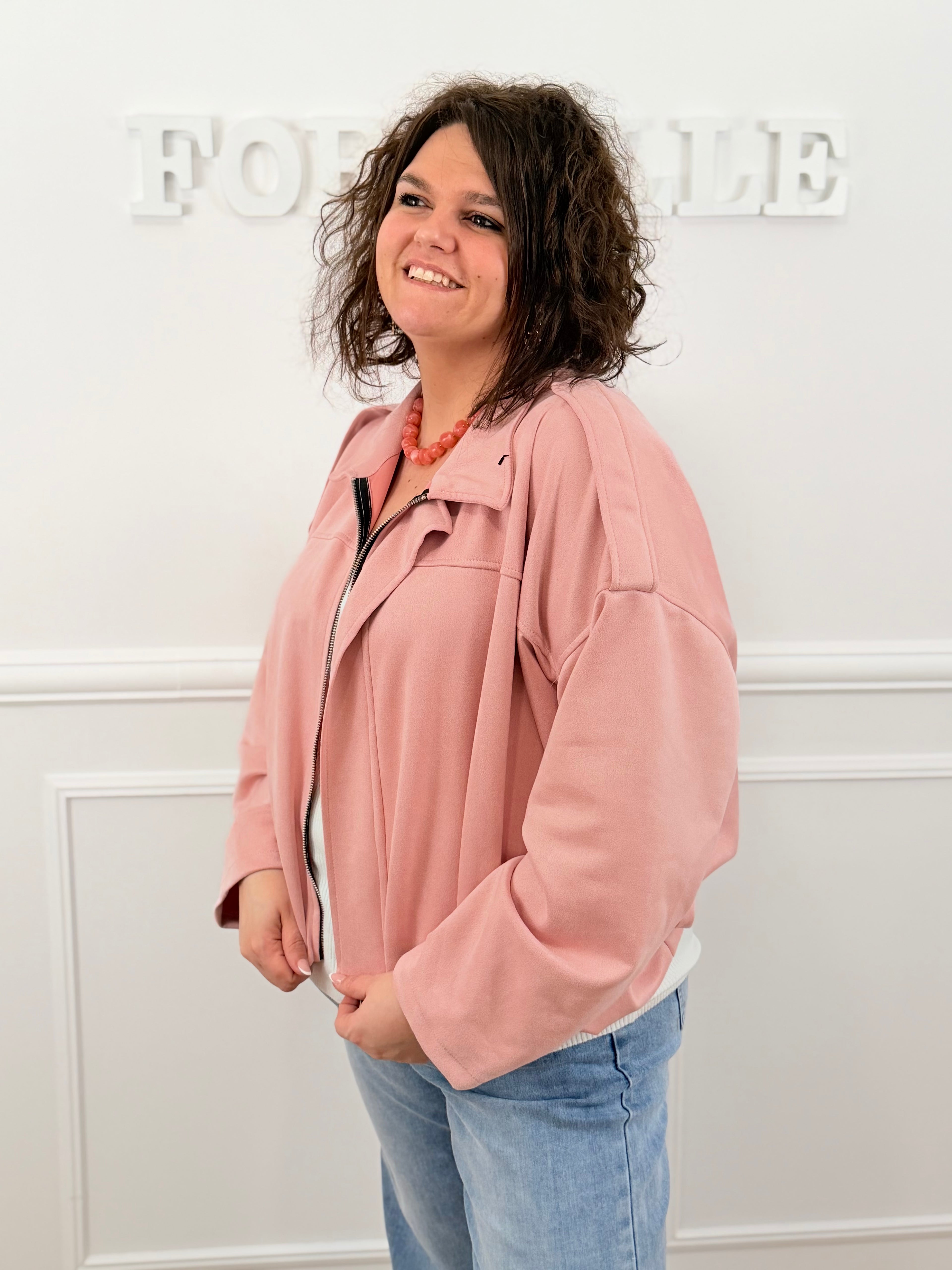 Veste Azel rose poudré