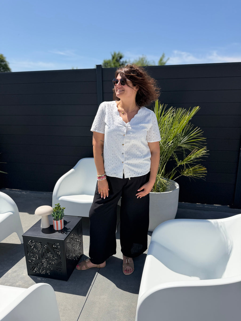 Blouse Romane blanche