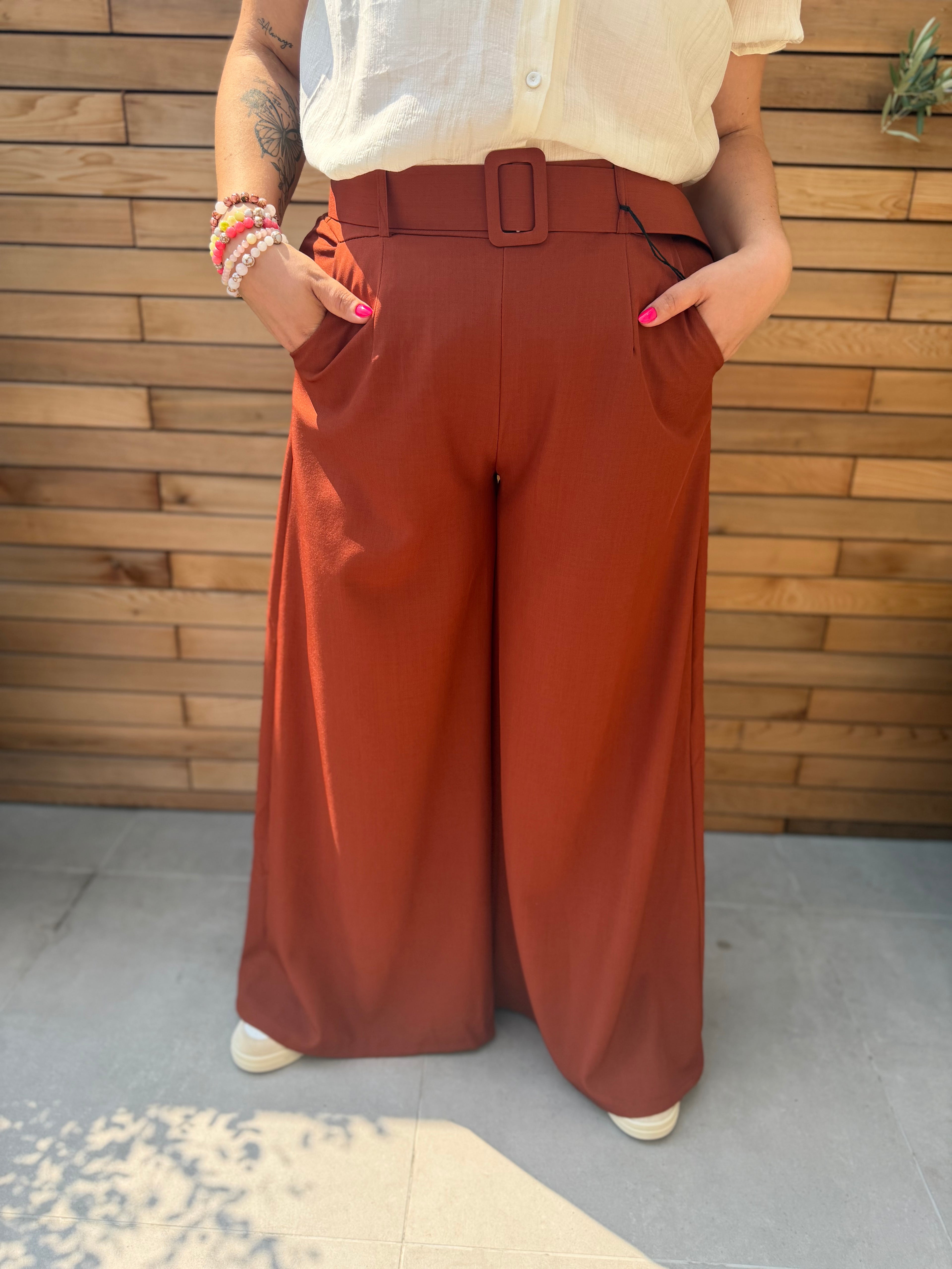 Pantalon Soléna terracotta