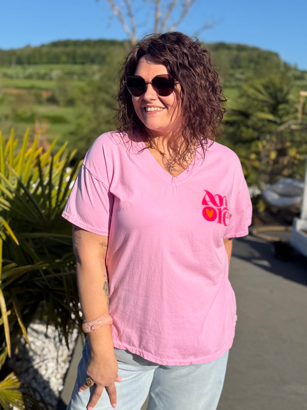 T-shirt Amore rose