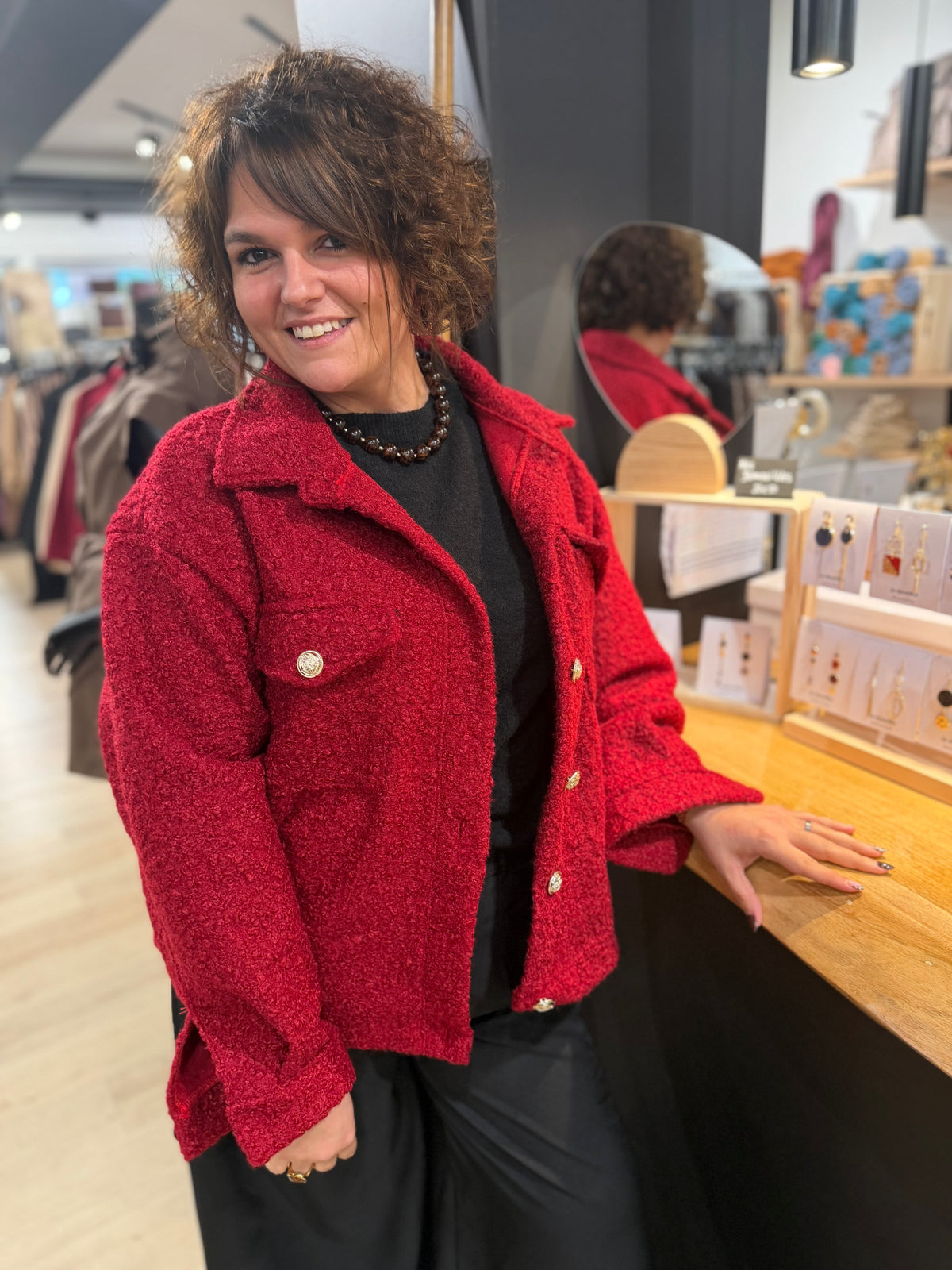 Veste Mila rouge cerise