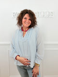 Blouse fluide Loana bleu pastel